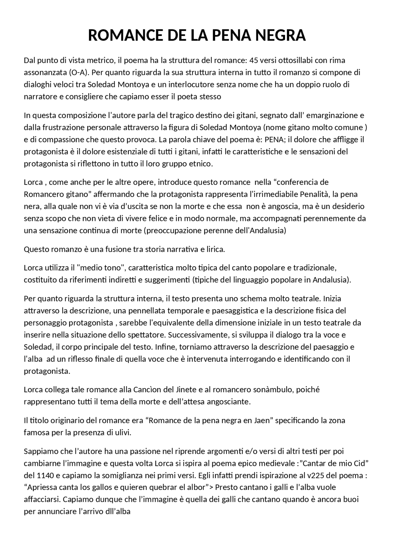 ROMANCE DE LA PENA NEGRA Docsity