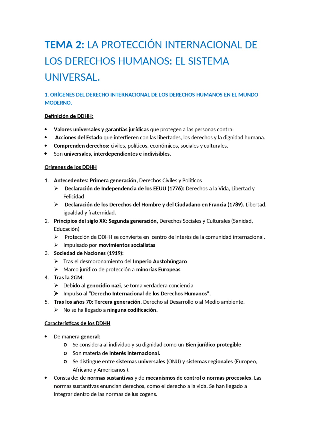 TEMA 2 DE DERECHO INTERNACIONAL PÚBLICO 2 - Docsity