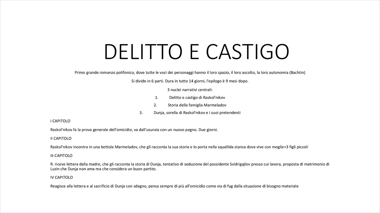 Delitto E Castigo Riassunto Per Capitoli