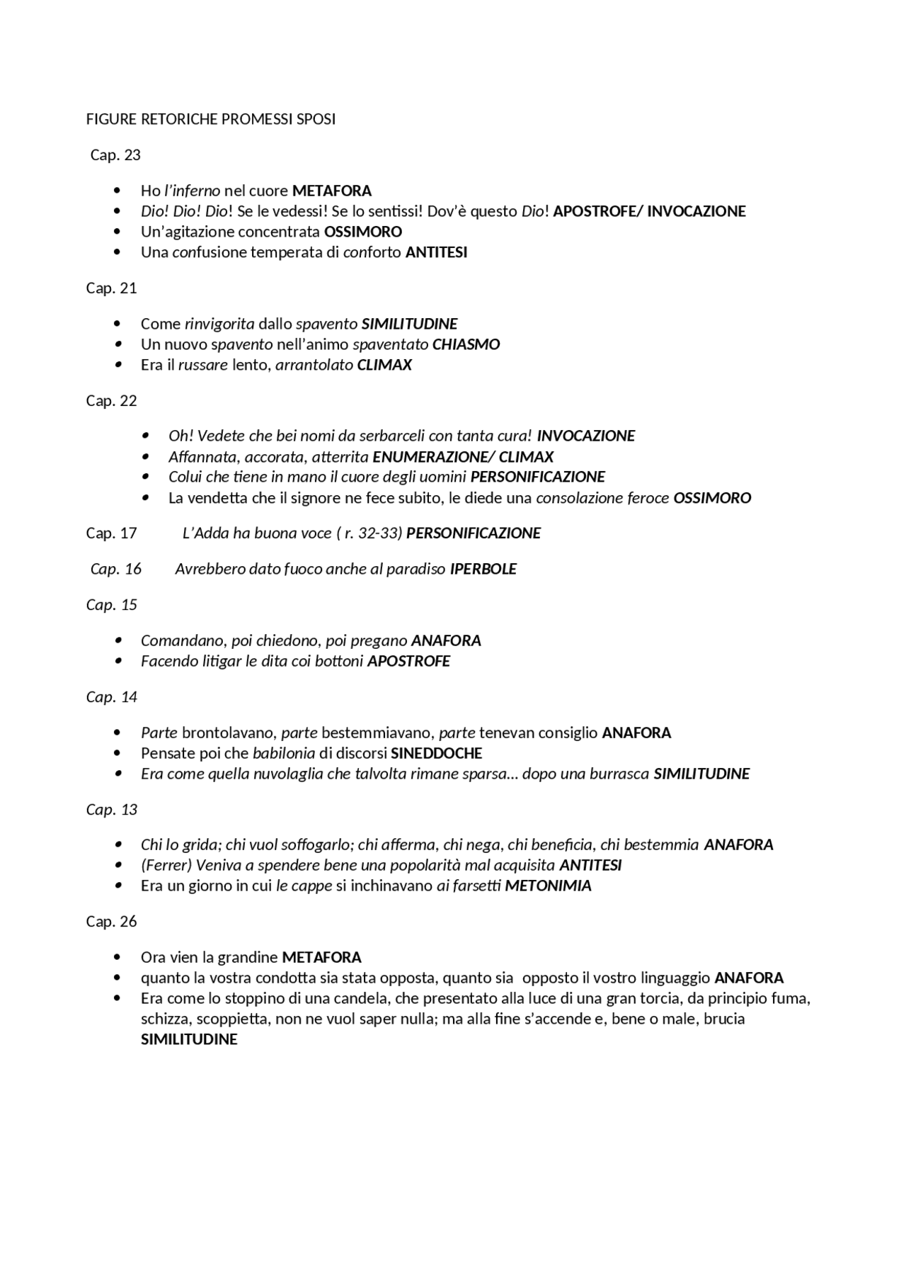 FIGURE RETORICHE PROMESSI SPOSI Esercizi di Italiano Docsity FIGURE RETORICHE PROMESSI SPOSI Esercizi di Italiano Docsity