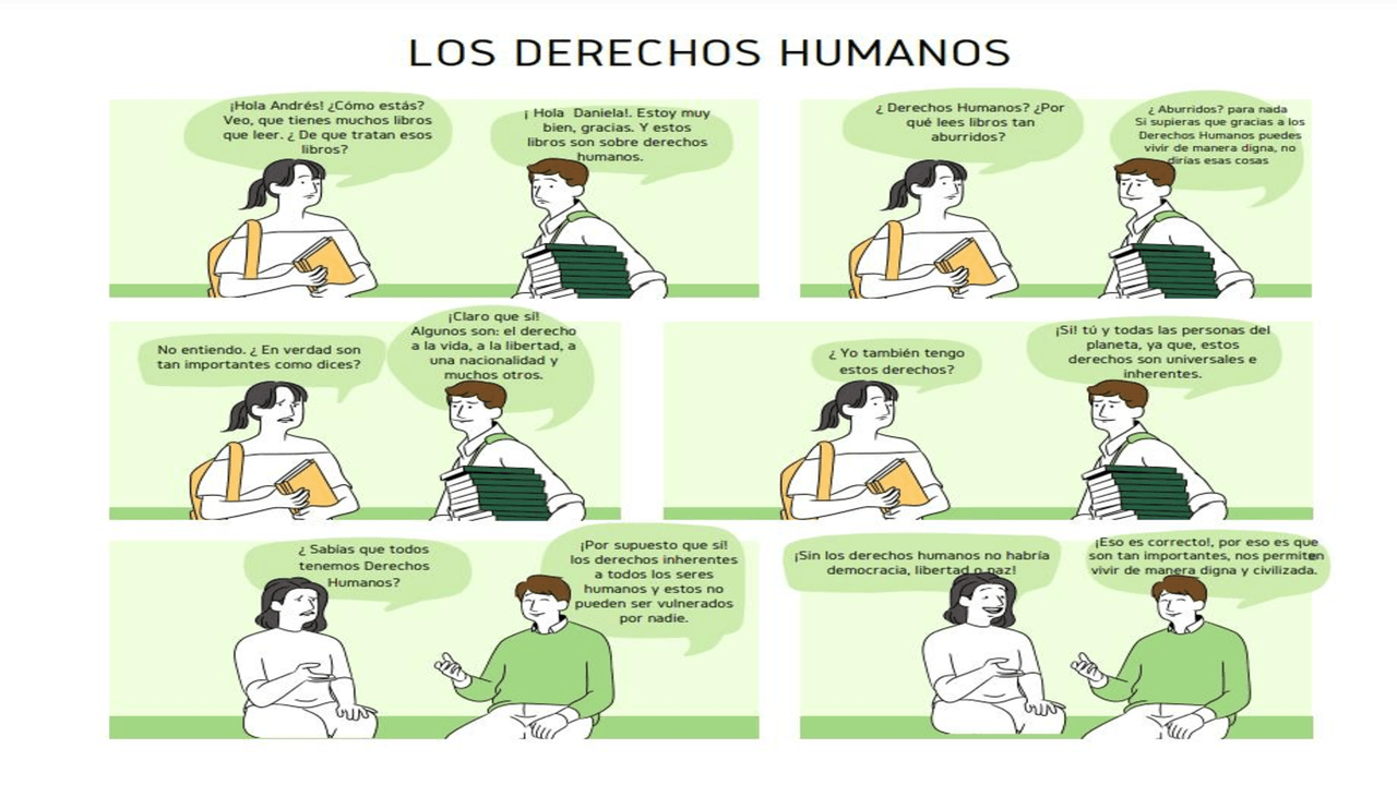 Comic y Diapositivas de los derechos humanos - Docsity