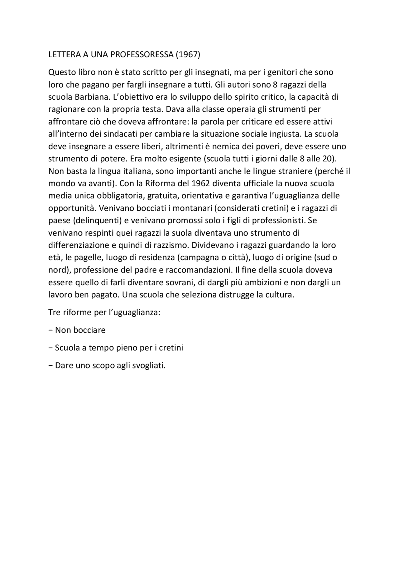 Lettera A Una Professoressa Del Nuovo Millennio. Dalla Scuola Di Barbiana Alla Scuola Di Oggi