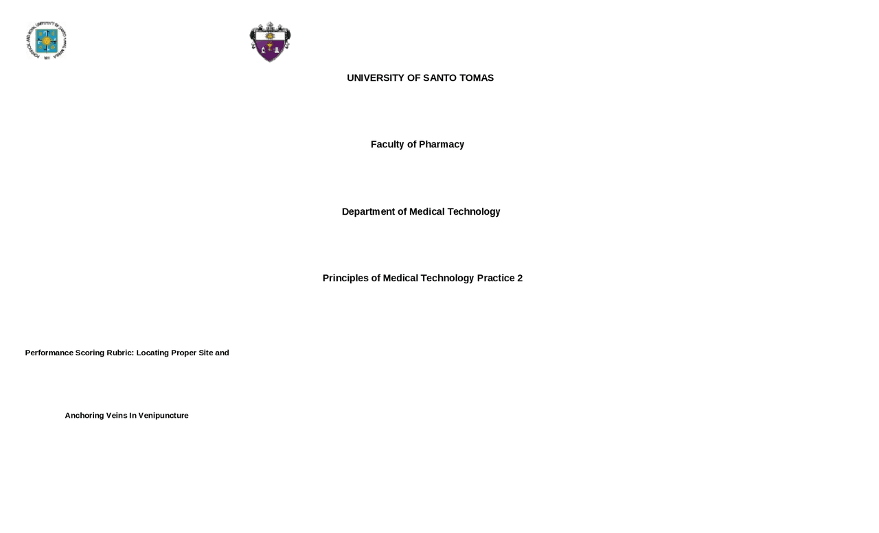 Locating Proper Site and Anchoring Veins in Venipuncture Docsity