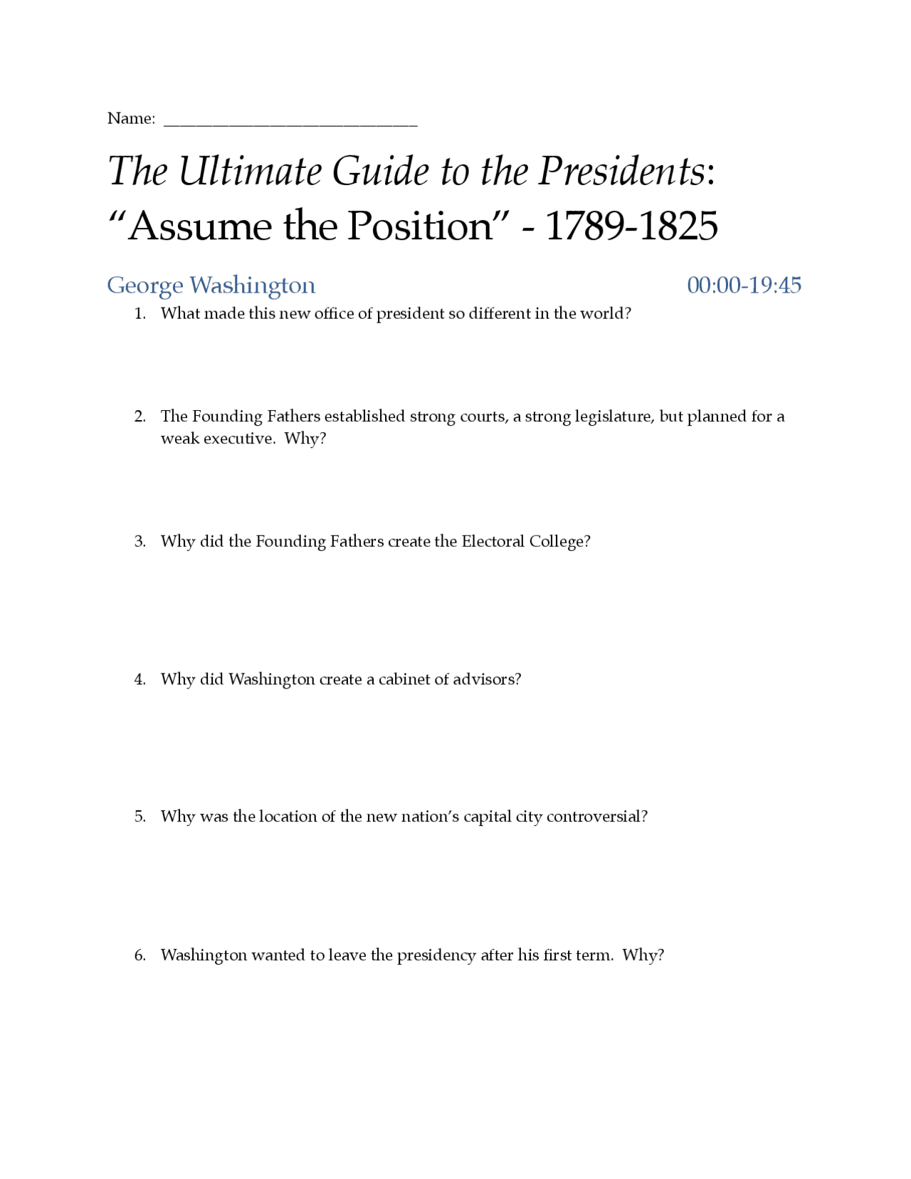 ultimate-guide-to-the-presidents-viewingguidescompleteseries-pdf-exercises-history-docsity