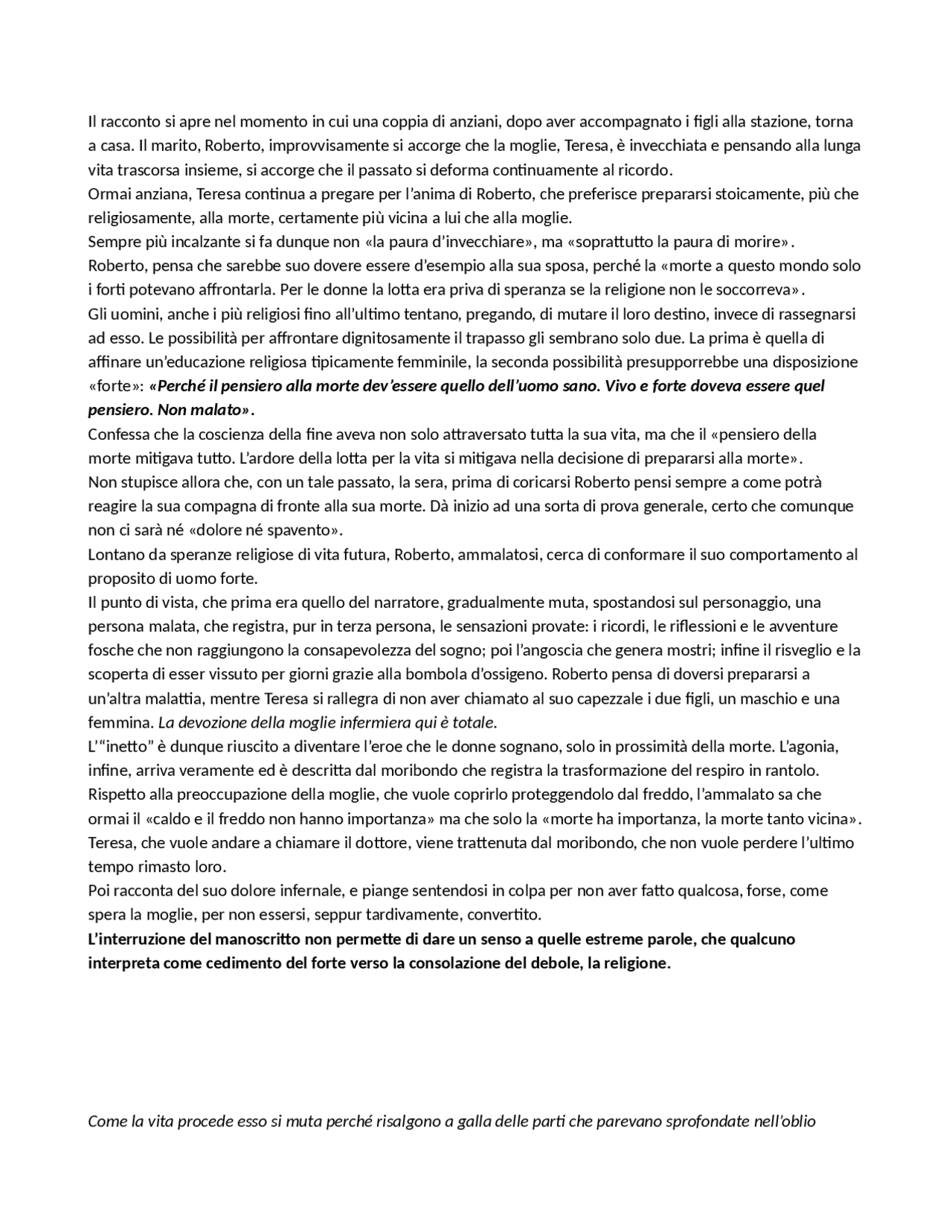 La morte Riassunto racconto di Svevo Docsity La morte Riassunto racconto di Svevo Docsity