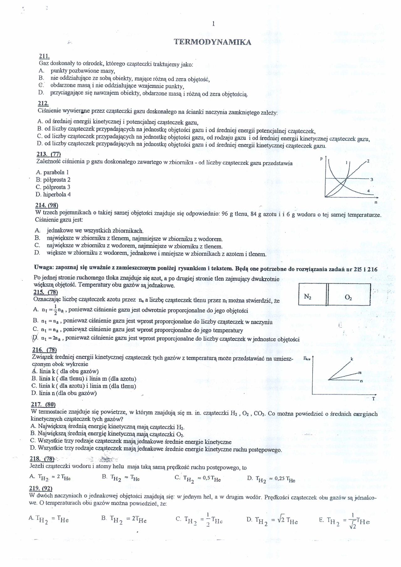 Termodynamika test - Docsity