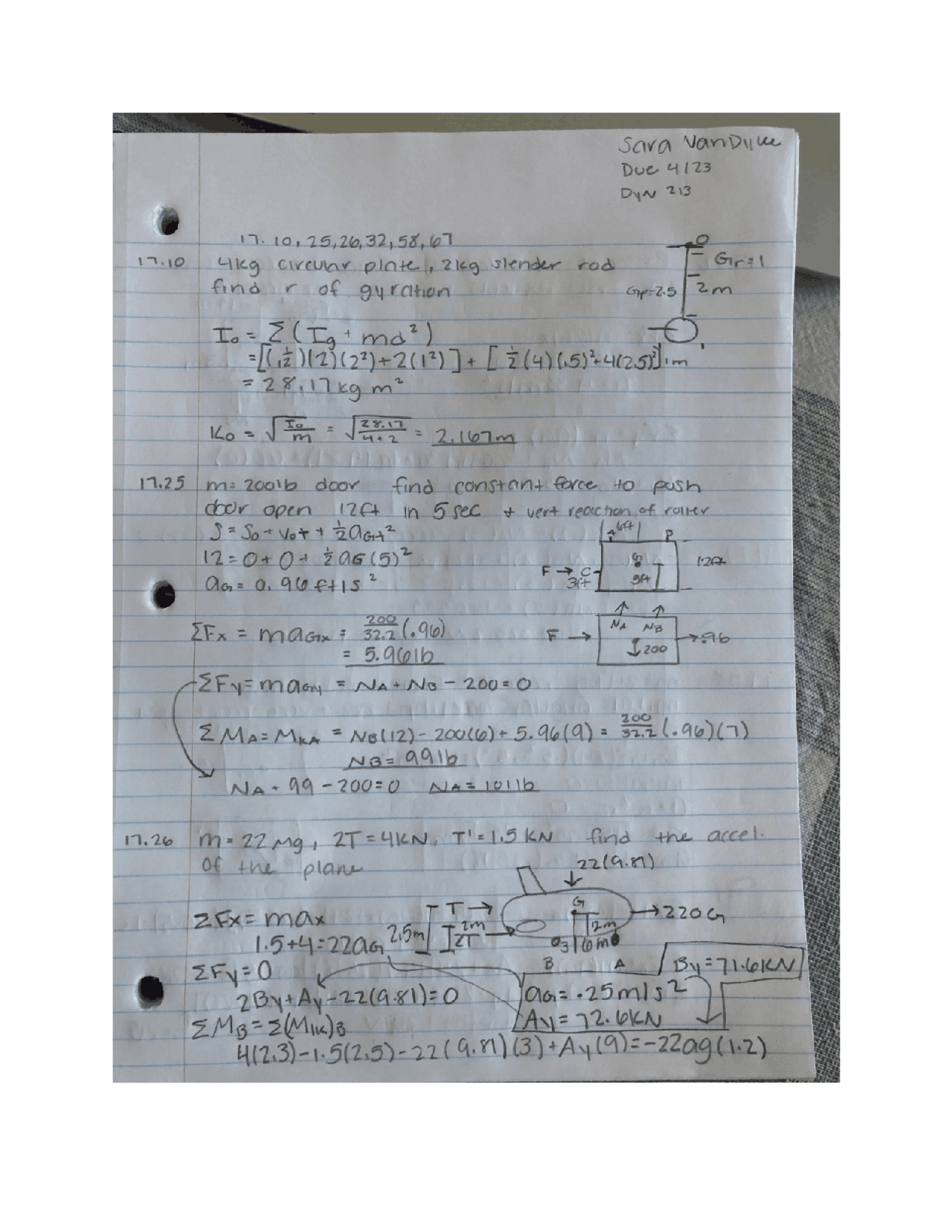 Dynamics Homework Help Dynamics Homework Sophomore - Docsity
