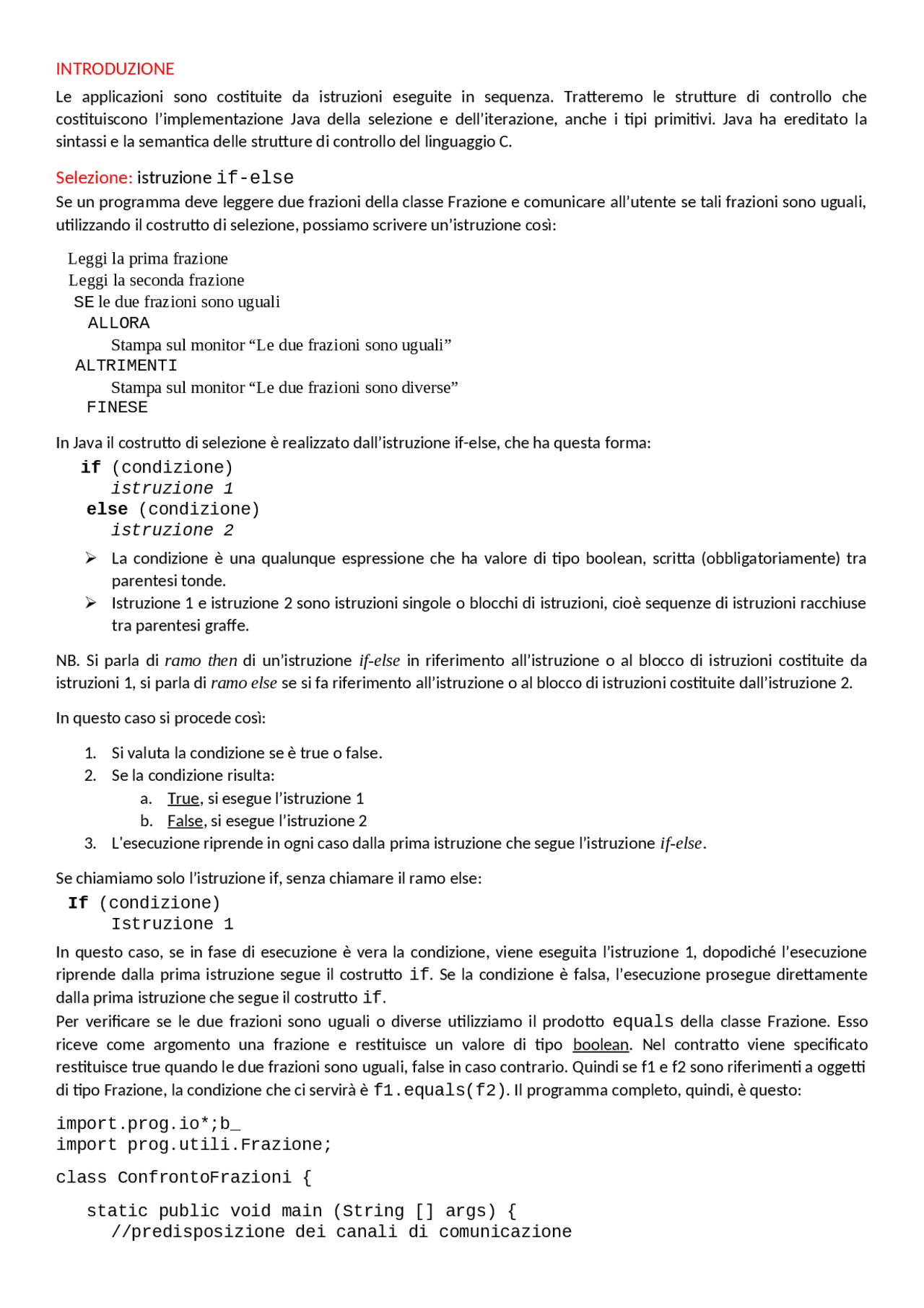 Istruzione if-else, il tipo primitivo boolean, i cicli while e do ...