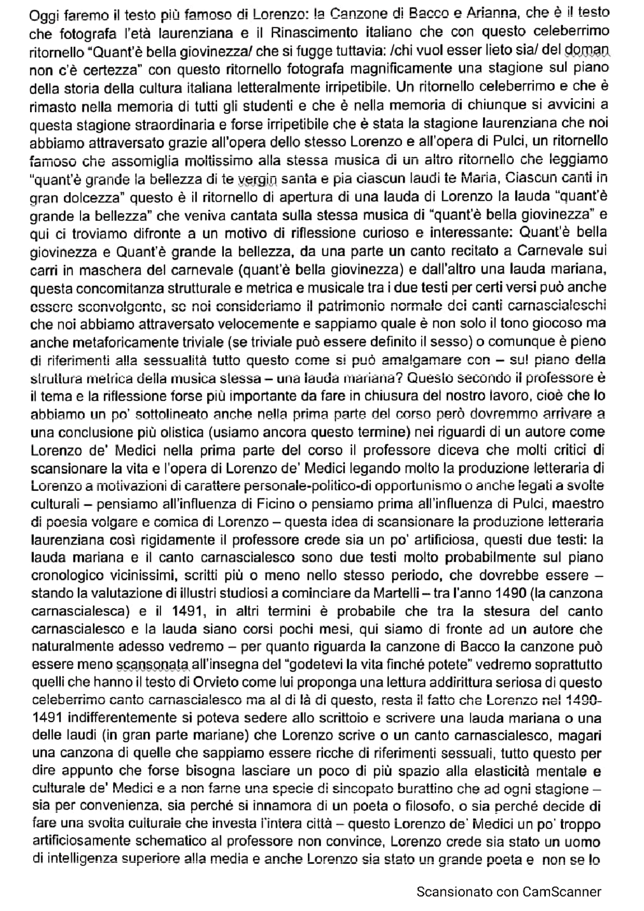 canzone di bacco e arianna