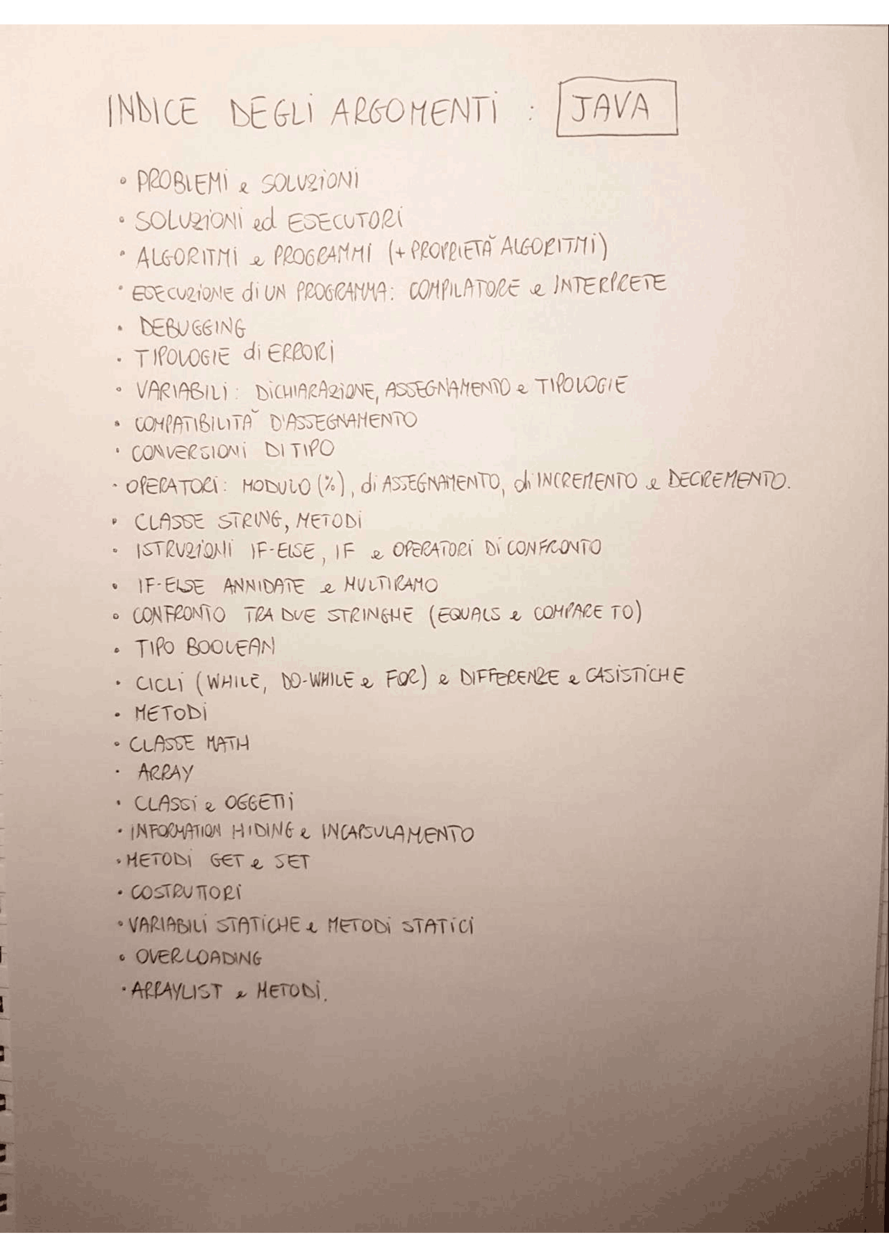 Fondamenti di Programmazione in Java - Docsity