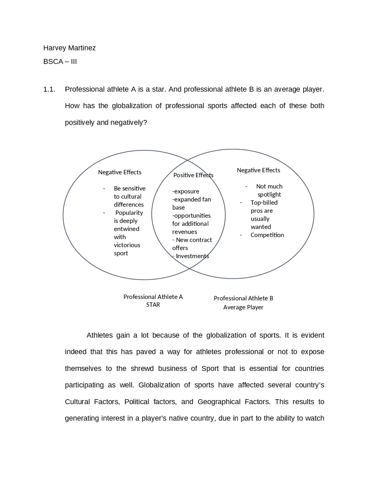 Globalization Of Sports Docsity