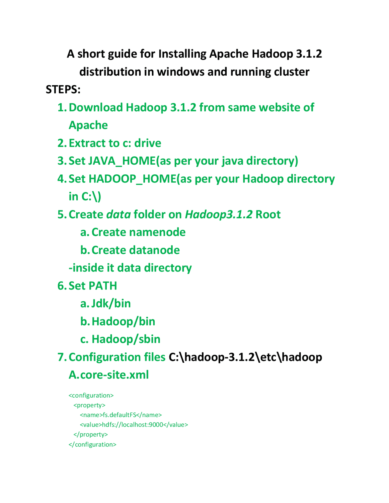 A short guide for Installing Apache Hadoop 3.1.2 distribution in windo ...