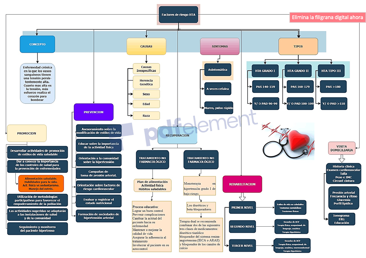 Mapa sobre factores de riesgo en HTA - Docsity