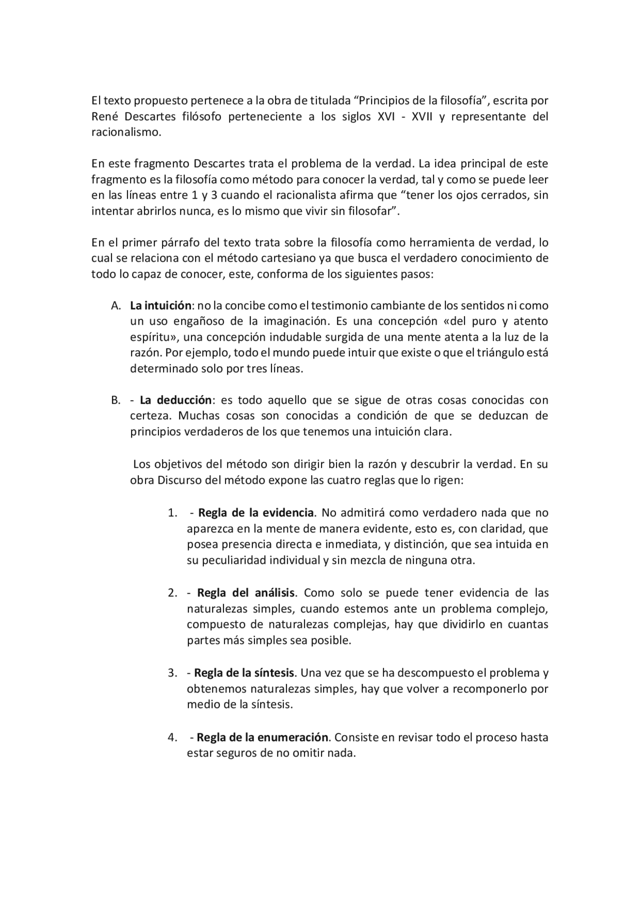Comentario De Texto Descartes Docsity