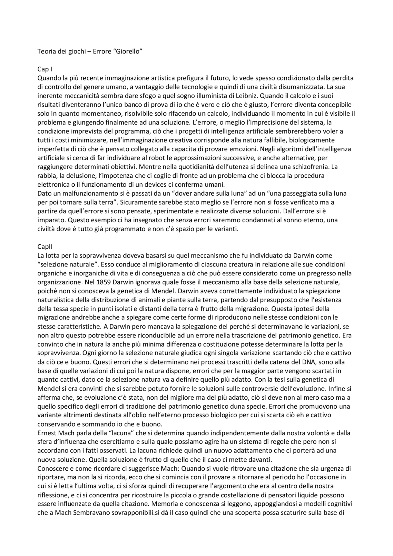 un errore di distrazione testo