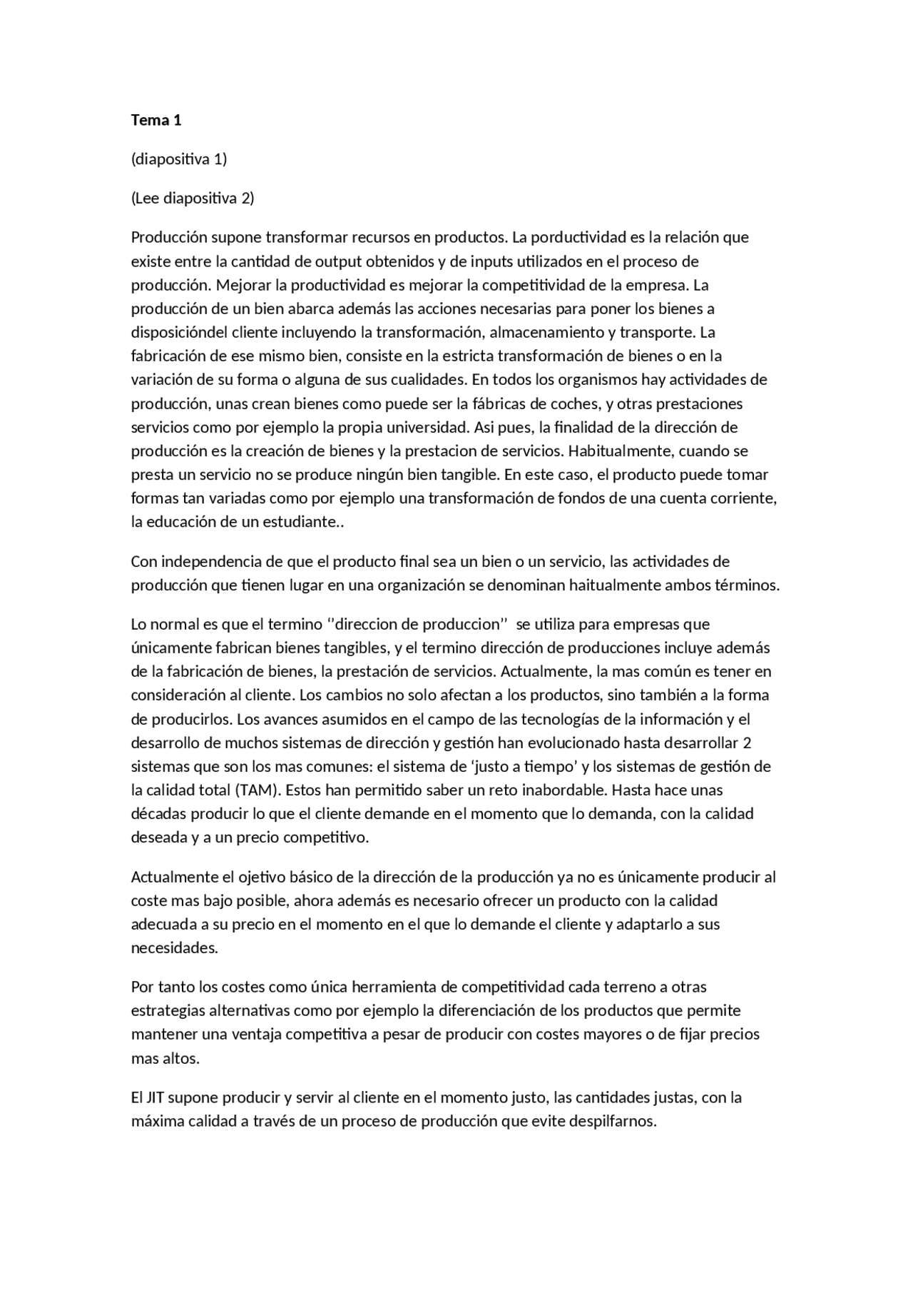 Tema 1 de la asignatura dirección de la empresa I - Docsity