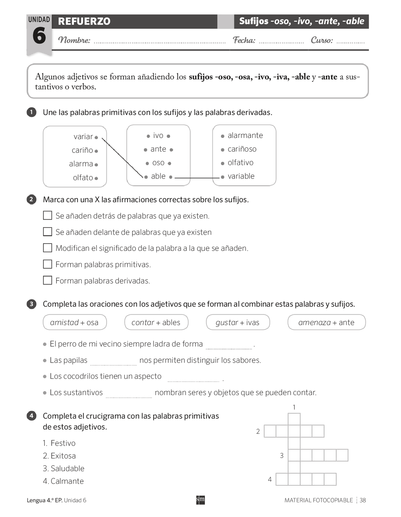 Ejercicios de lengua 4 de primaria | Ejercicios de Lengua y Literatura ...