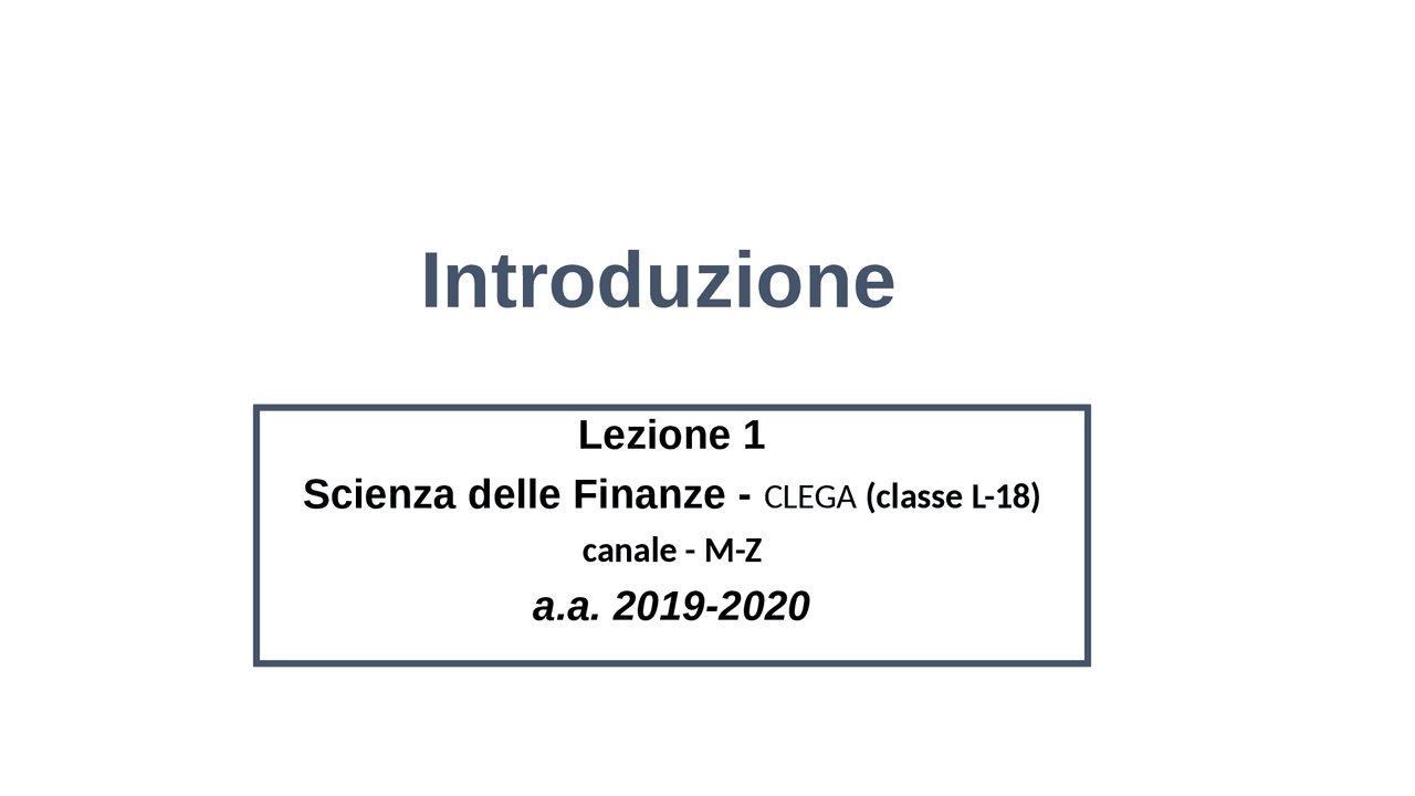 Scienza delle finanze - Docsity