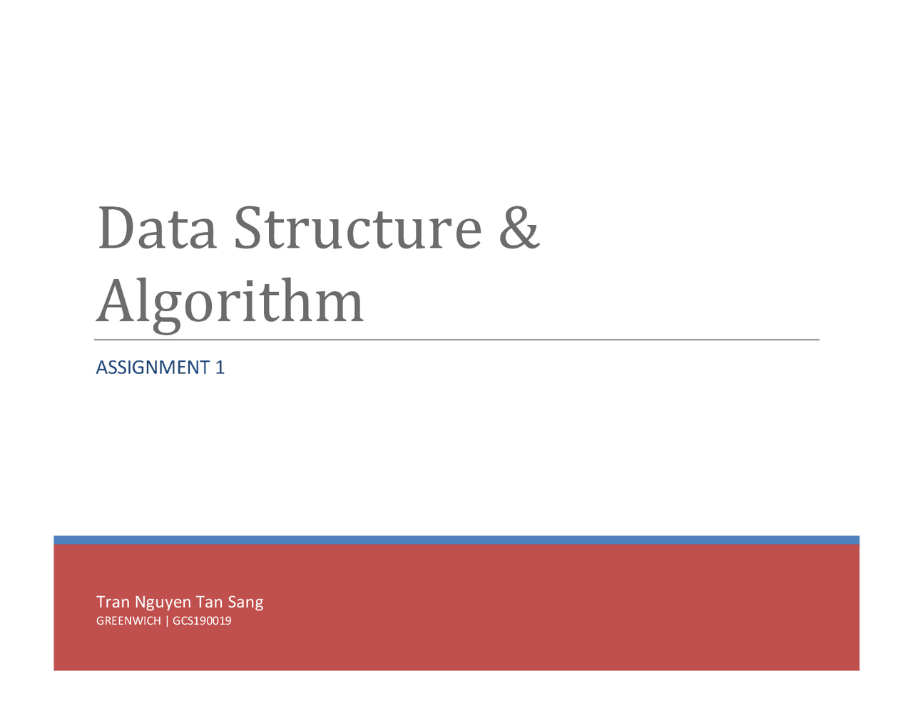 Data structure & Algorithm | Assignments Information Technology | Docsity