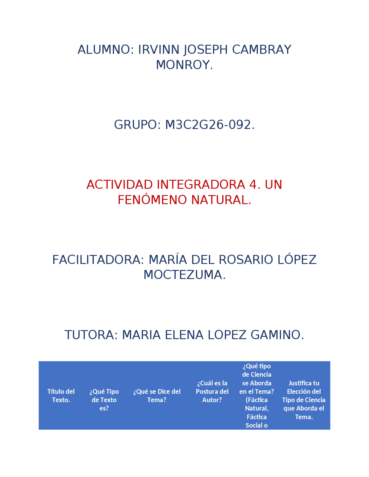 Modulo 3 Actividad Integradora 4 Docsity