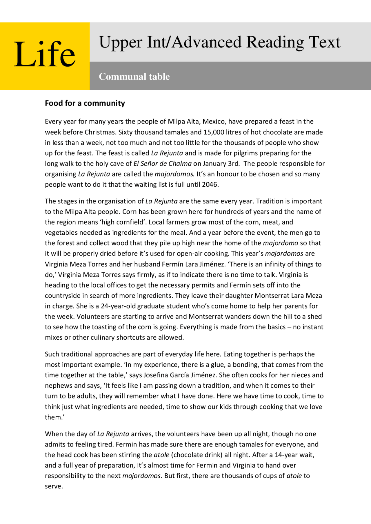 Upper int- advanced reading text english b2 - Docsity