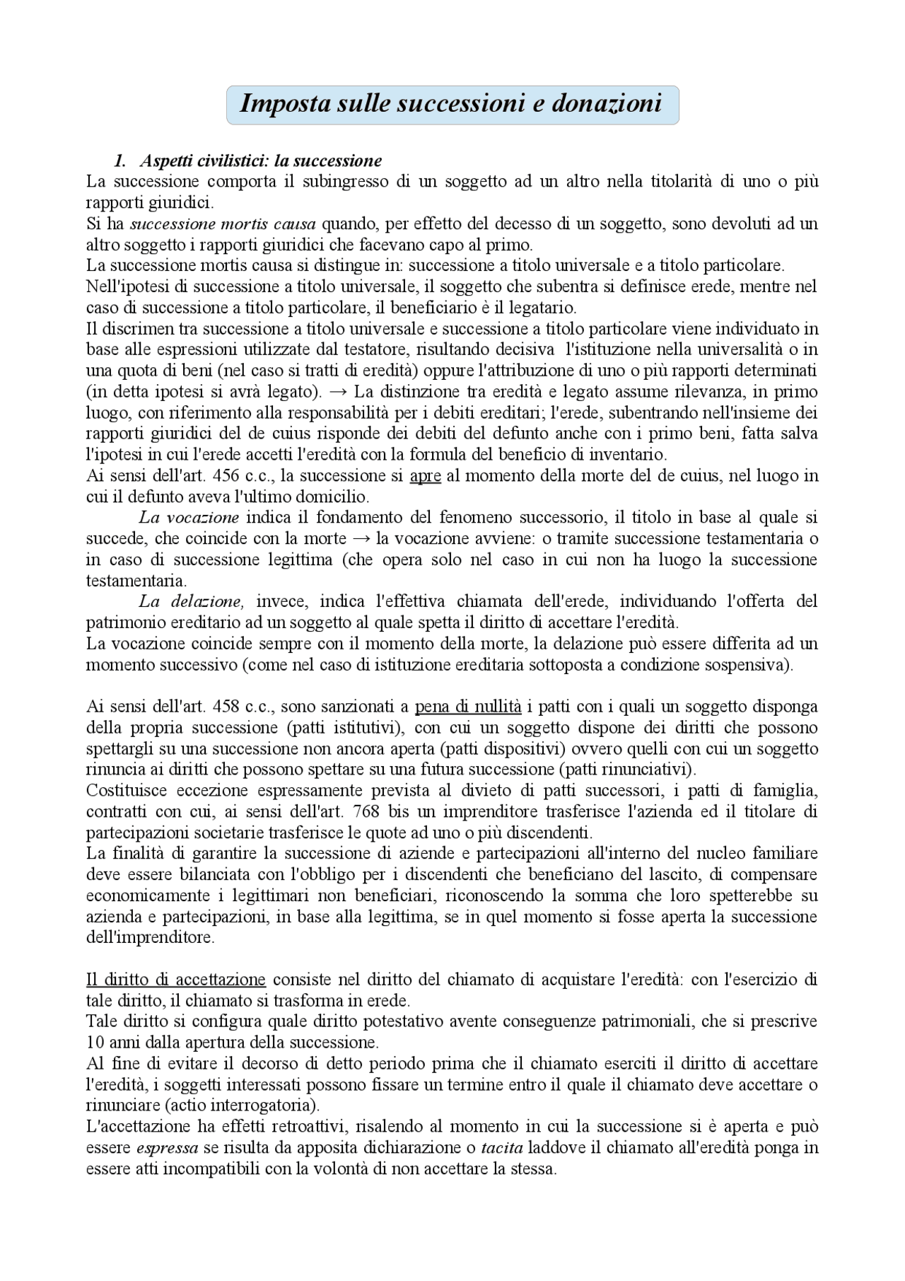 imposta di successione sugli immobili