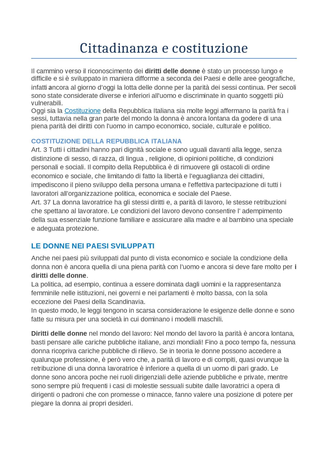 Il cammino verso il riconoscimento dei diritti delle donne | Appunti di ...