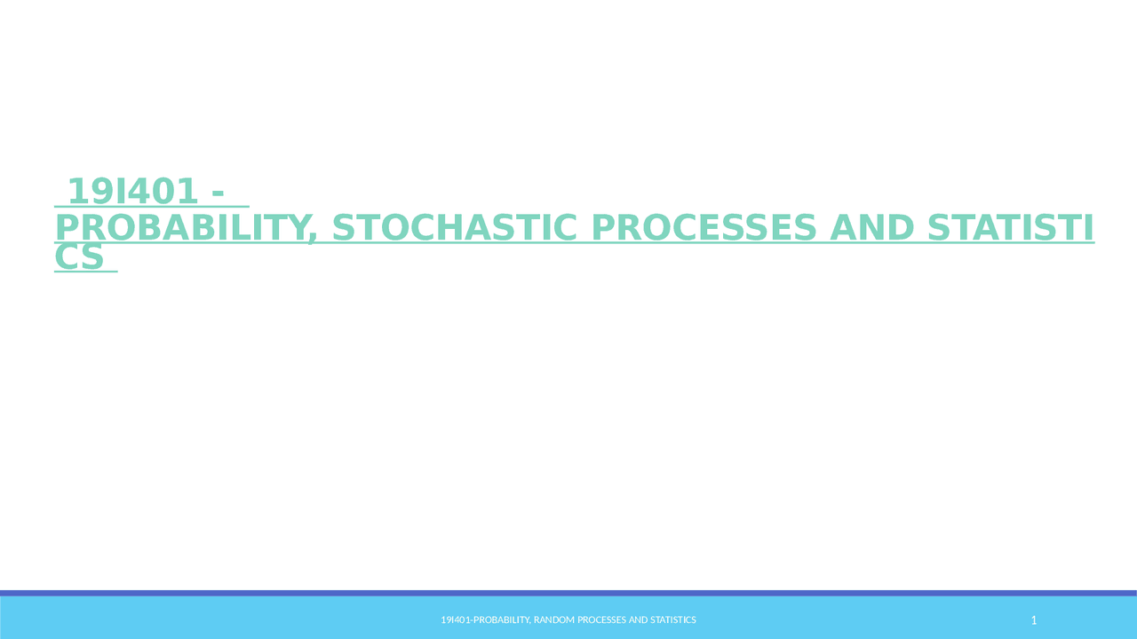 Probability and Stochastic Processes and statistics | Assignments ...