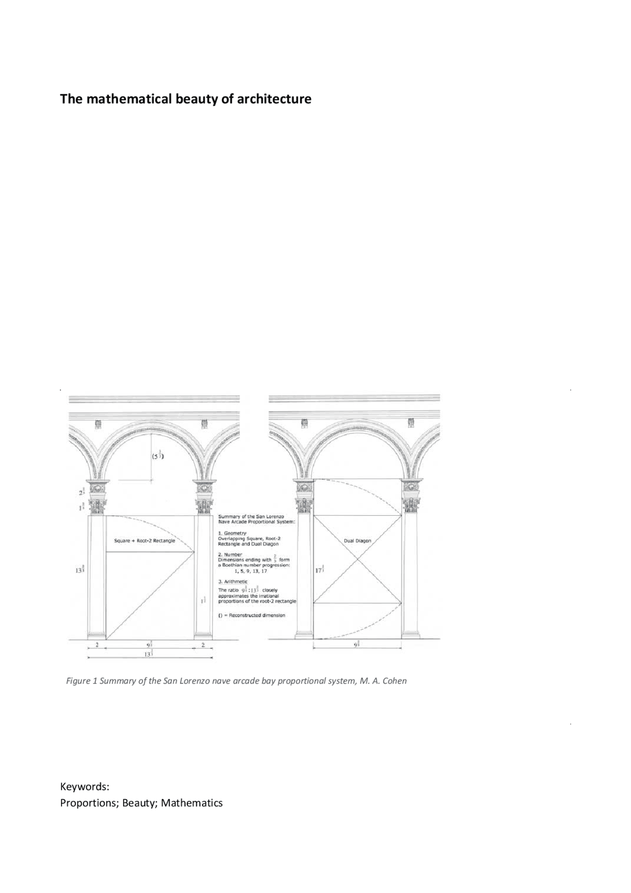 Mathematics in architecture - Docsity