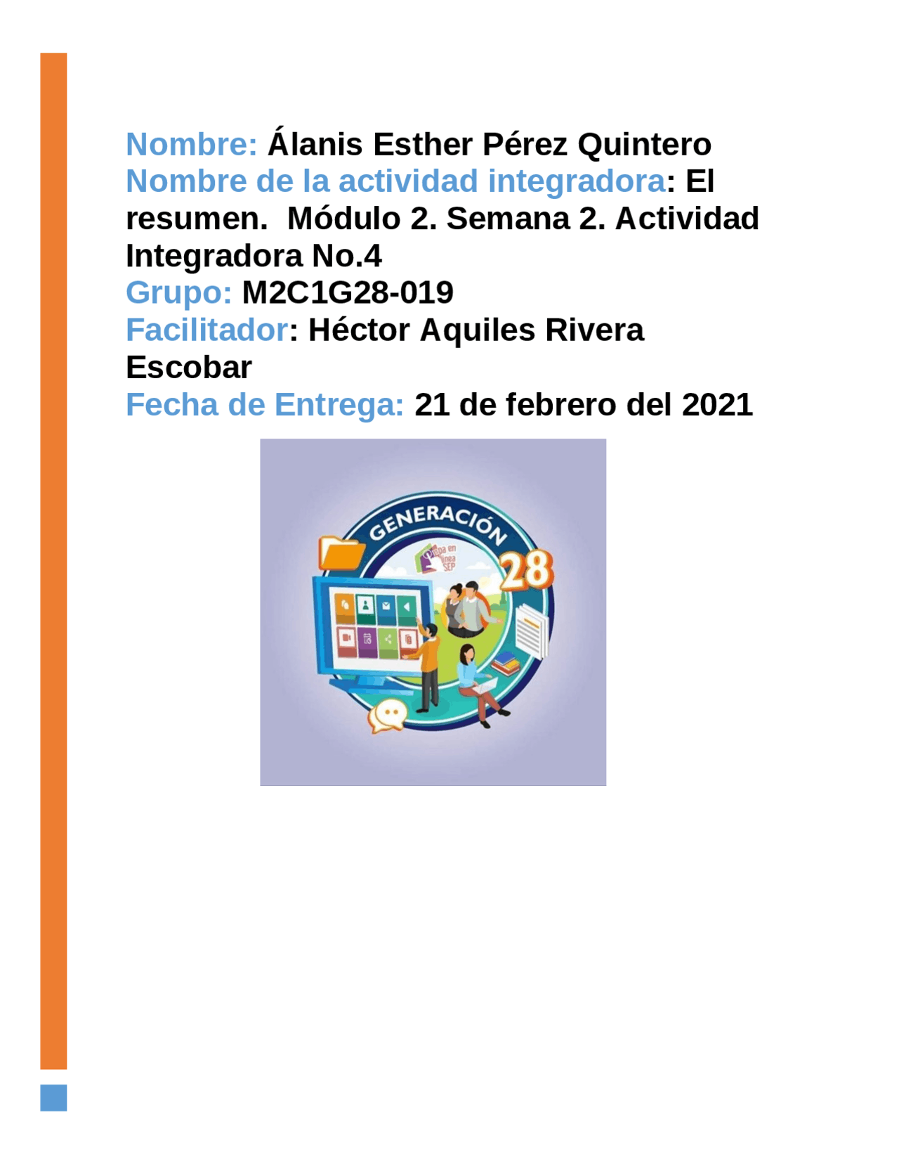 Módulo 2 Semana 2 Actividad Integradora 4 Notes De Espagnol Docsity