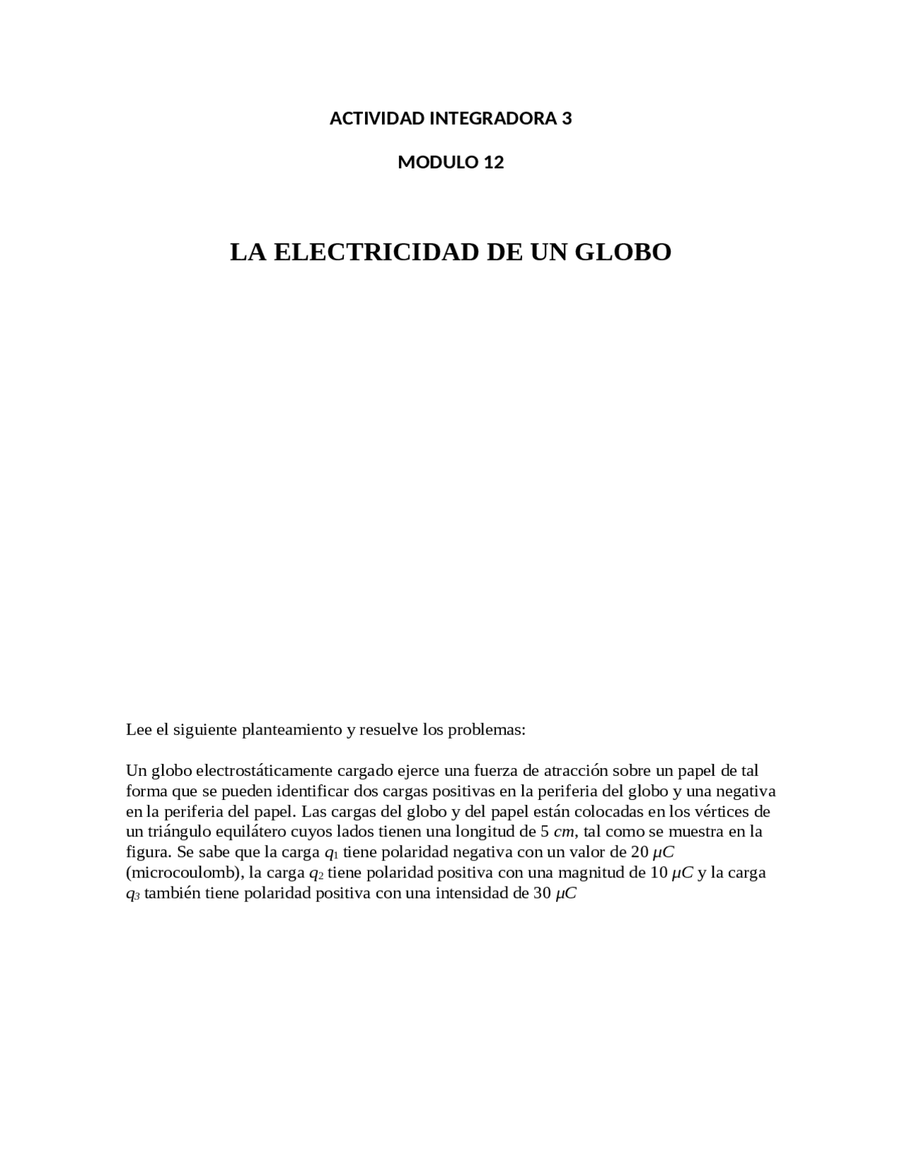 Modulo 12 semana 2 actividad 3 | Ejercicios de Matemáticas - Docsity