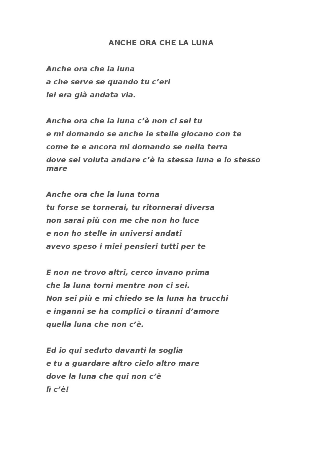 Poema de italiano de la unah - Docsity