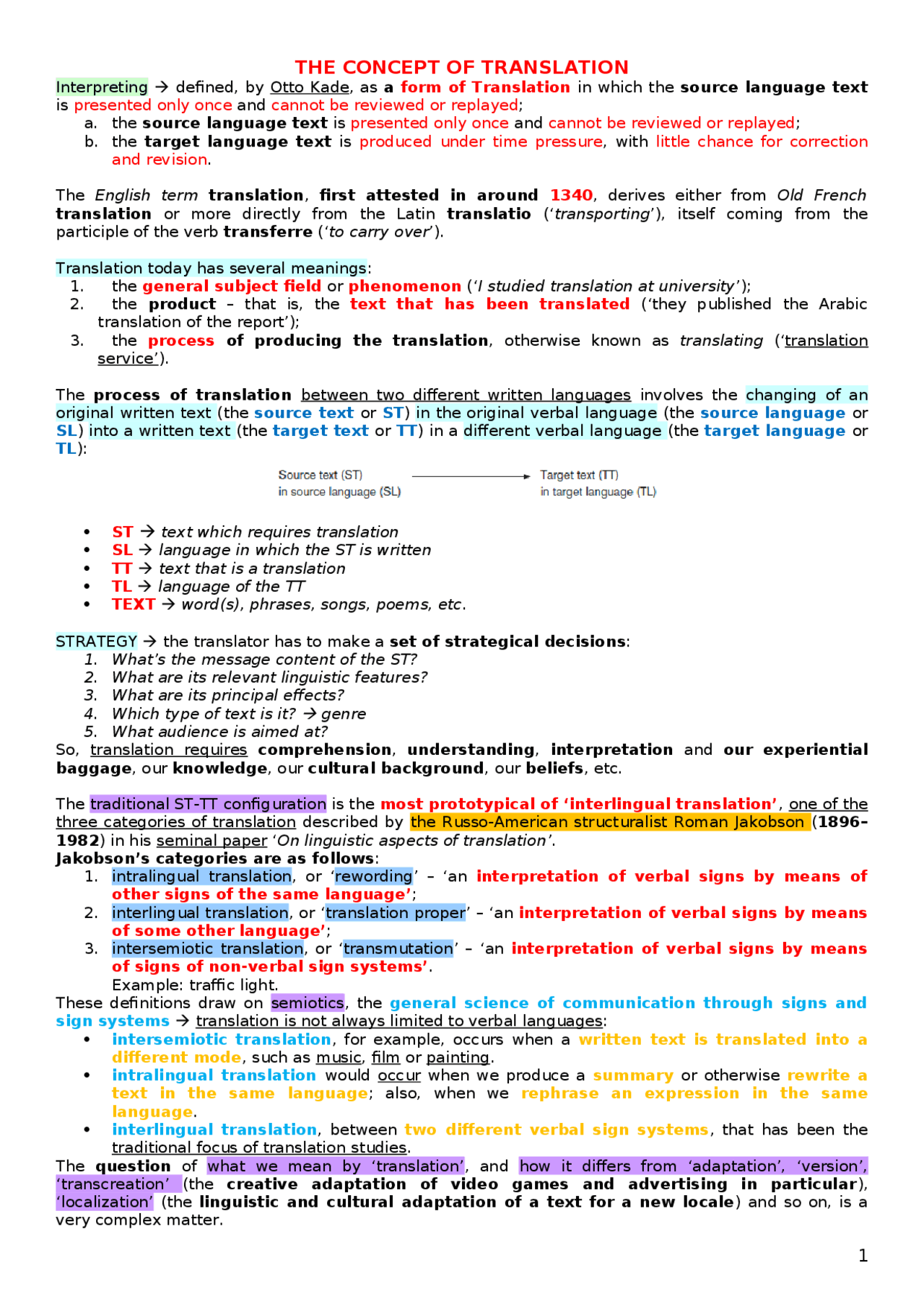 Introducing translation studies - Docsity