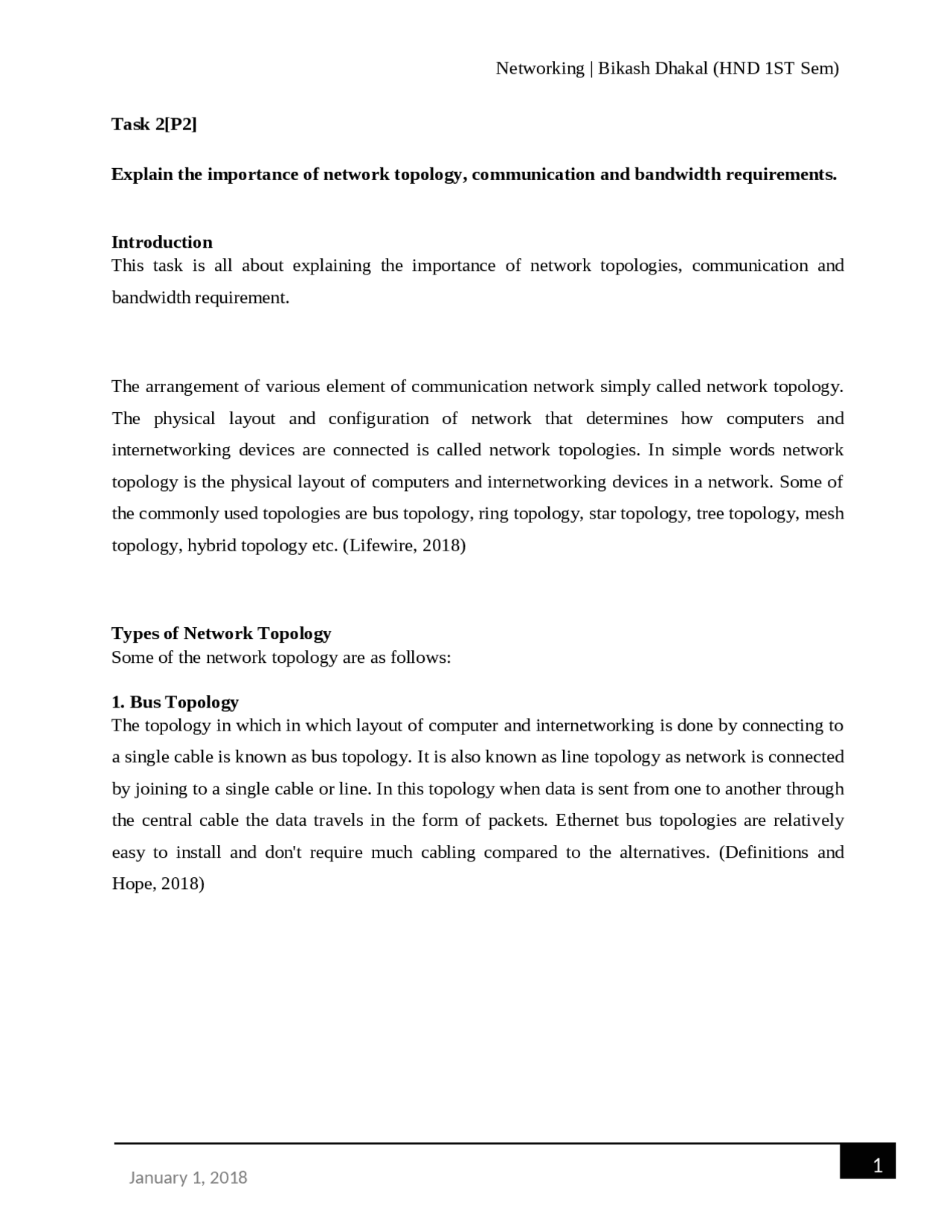 Pearson level 4 networking assignment | Assignments Computer science | Docsity