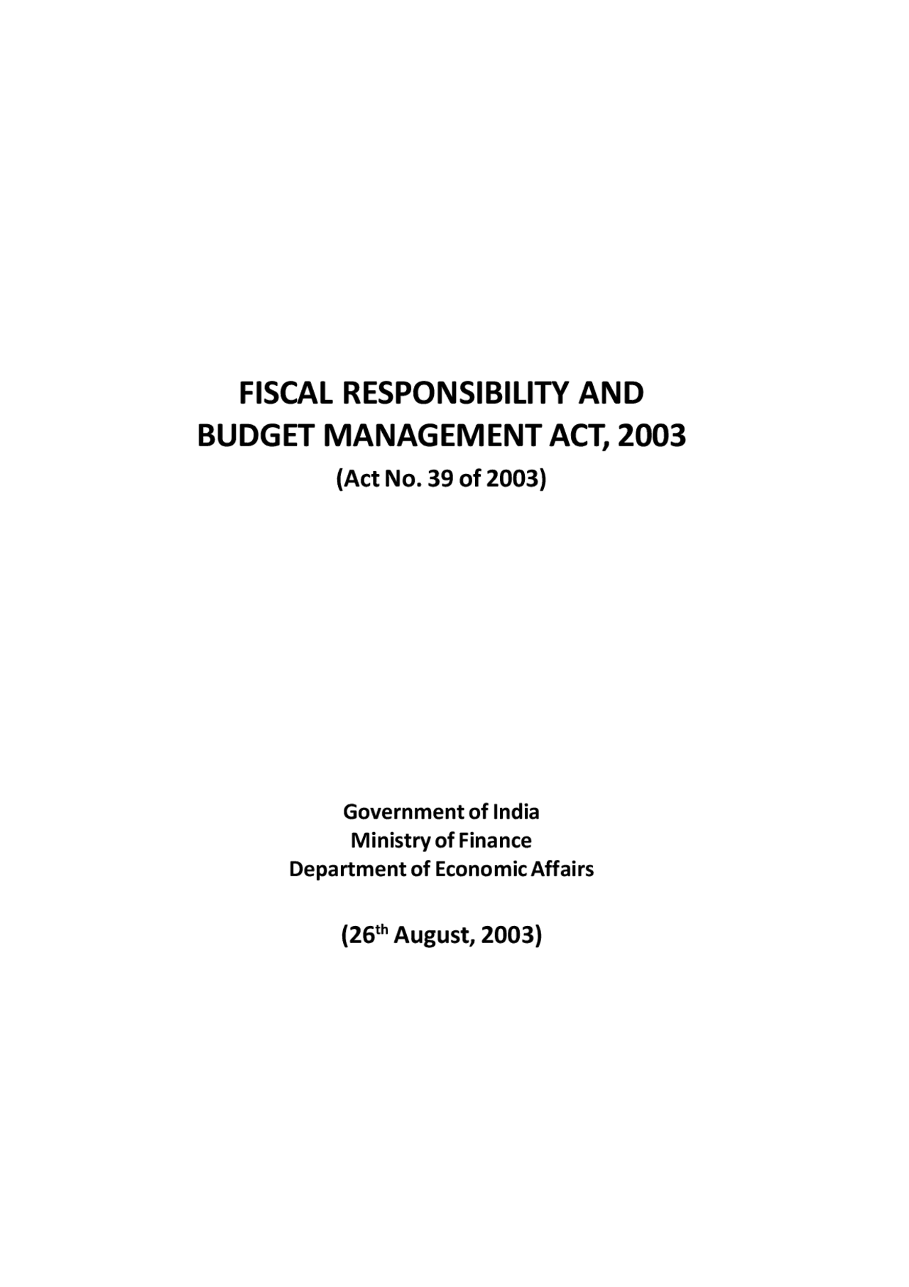 Frbm act 2003and FRBM RULES 2003 - Docsity
