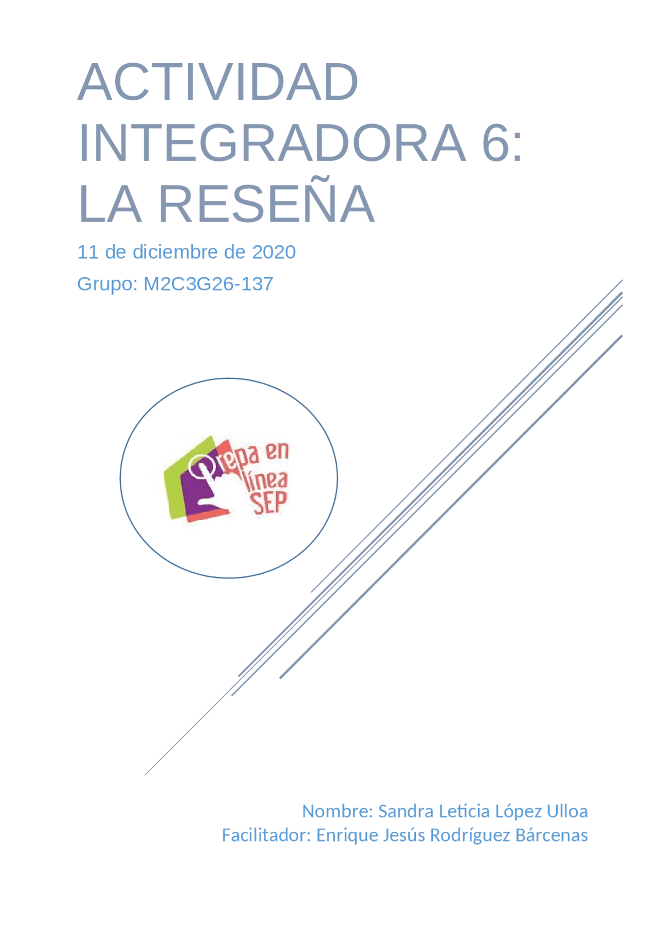 Actividad integradora 6 modulo 2 - Docsity