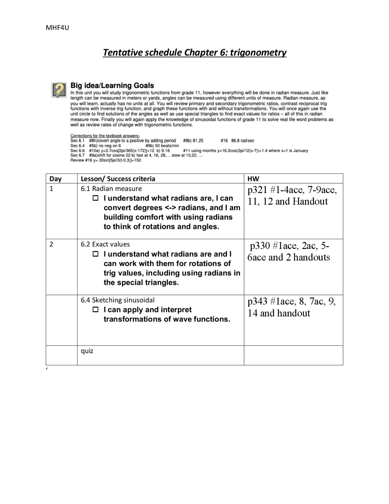 Lesson 6 Assignment Mathematics chapter 6 | Assignments Mathematics | Docsity