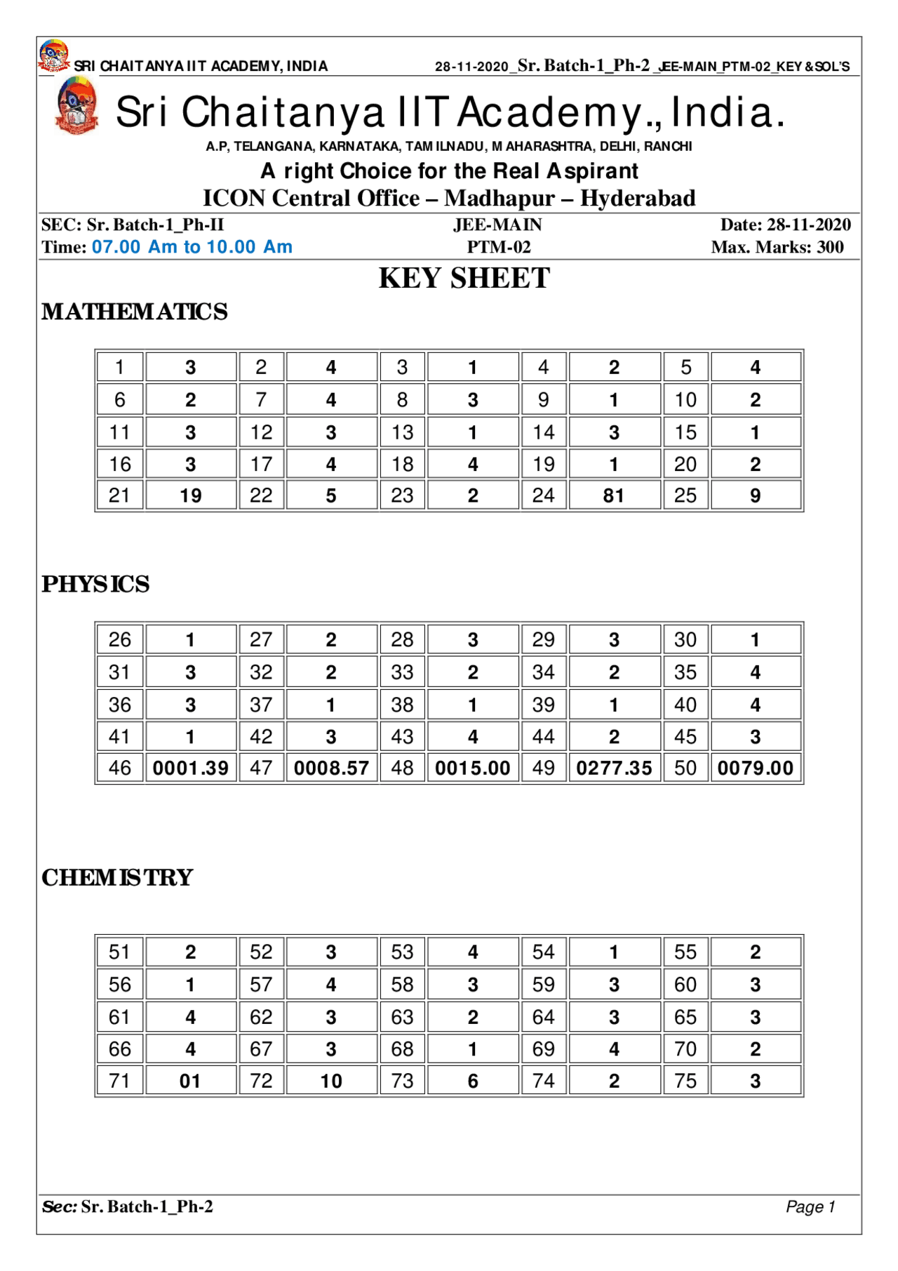 Question Paper and solutions - Docsity