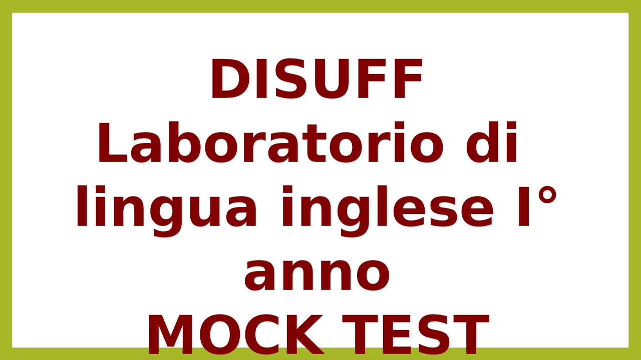 Simulazione prova d'esame inglese b1 - Docsity