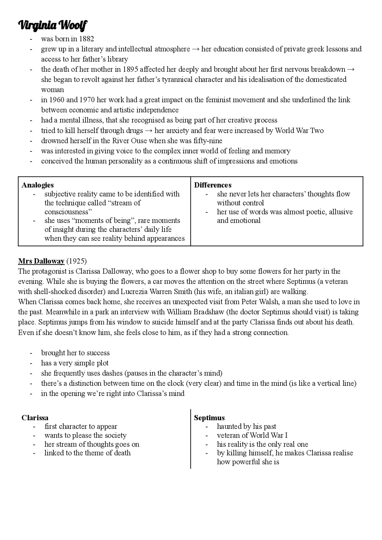 Virginia Woolf, Edward Forster, Joseph Conrad. Docsity