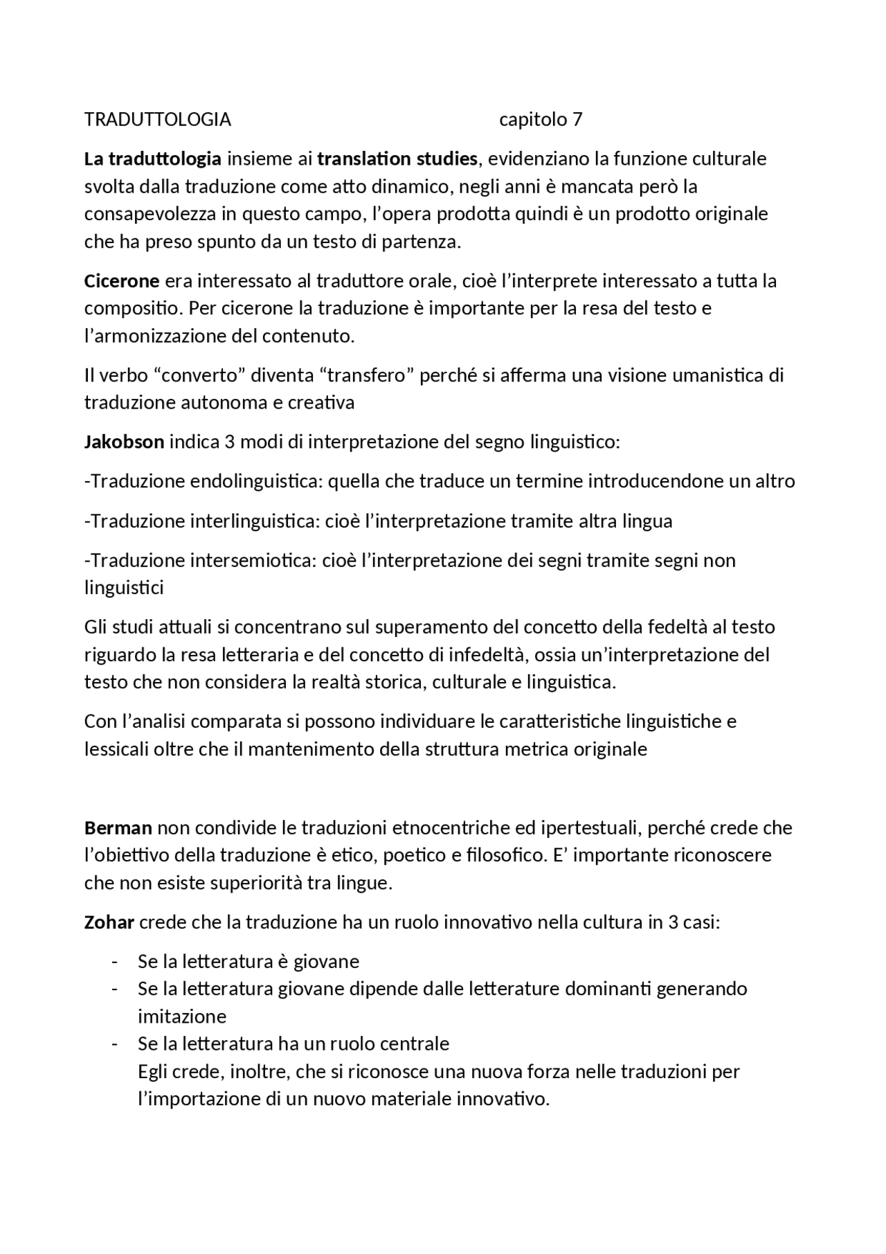 Traduttologia e letteratura Docsity