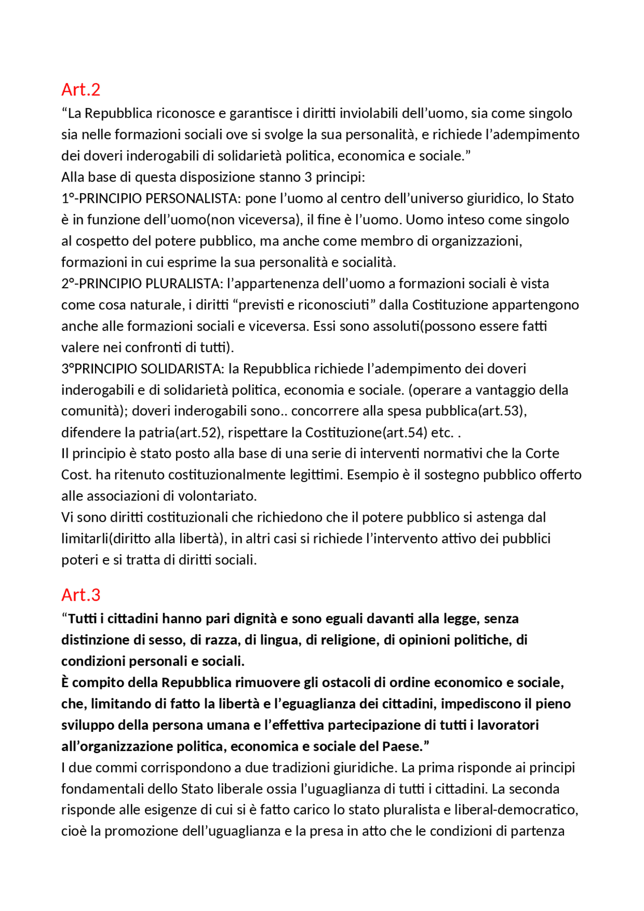 Artt.29 Costituzione italiana Docsity