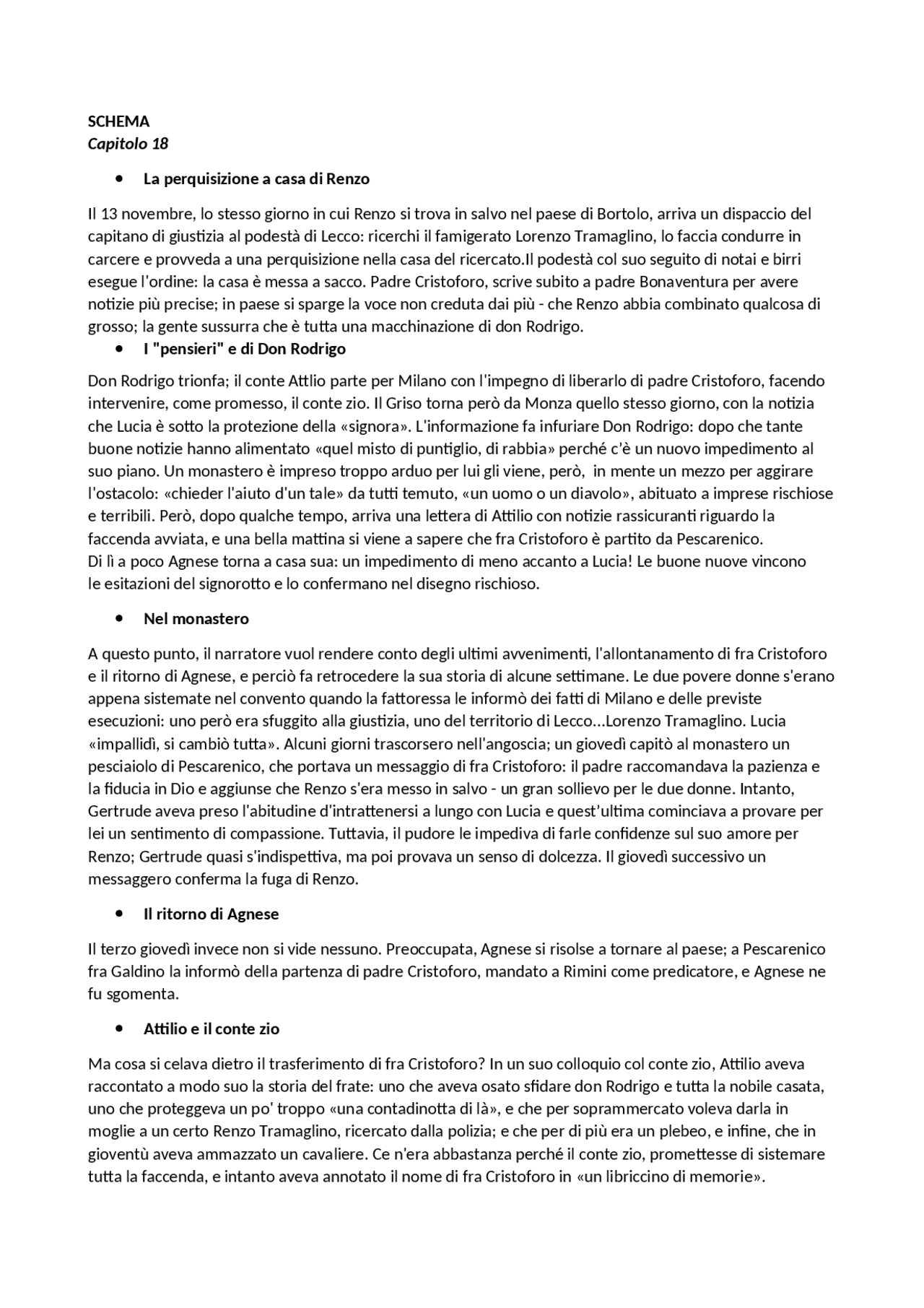 riassunto capitolo 18 promessi sposi
