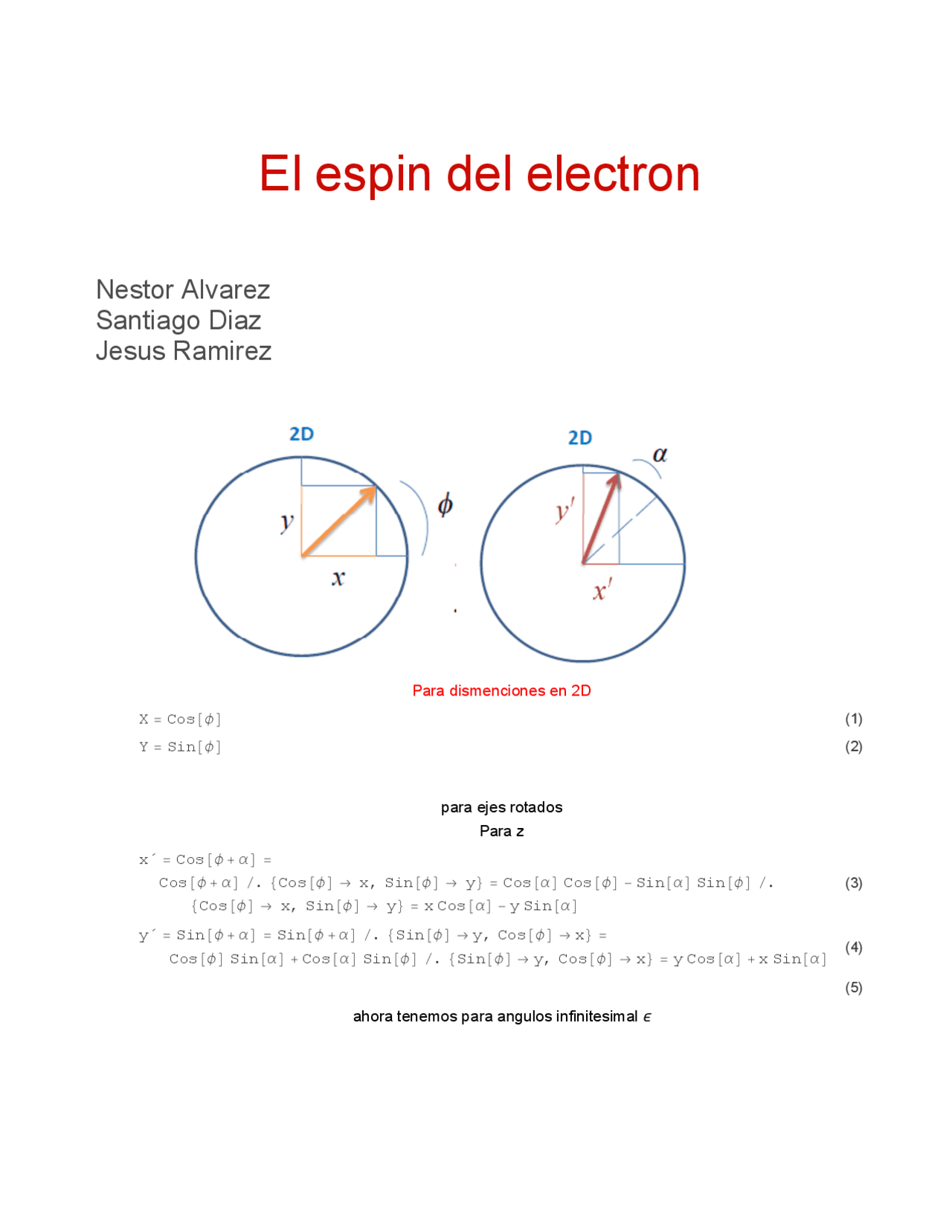 Mecanica Cuantica primer simulado de espin del electron - Docsity