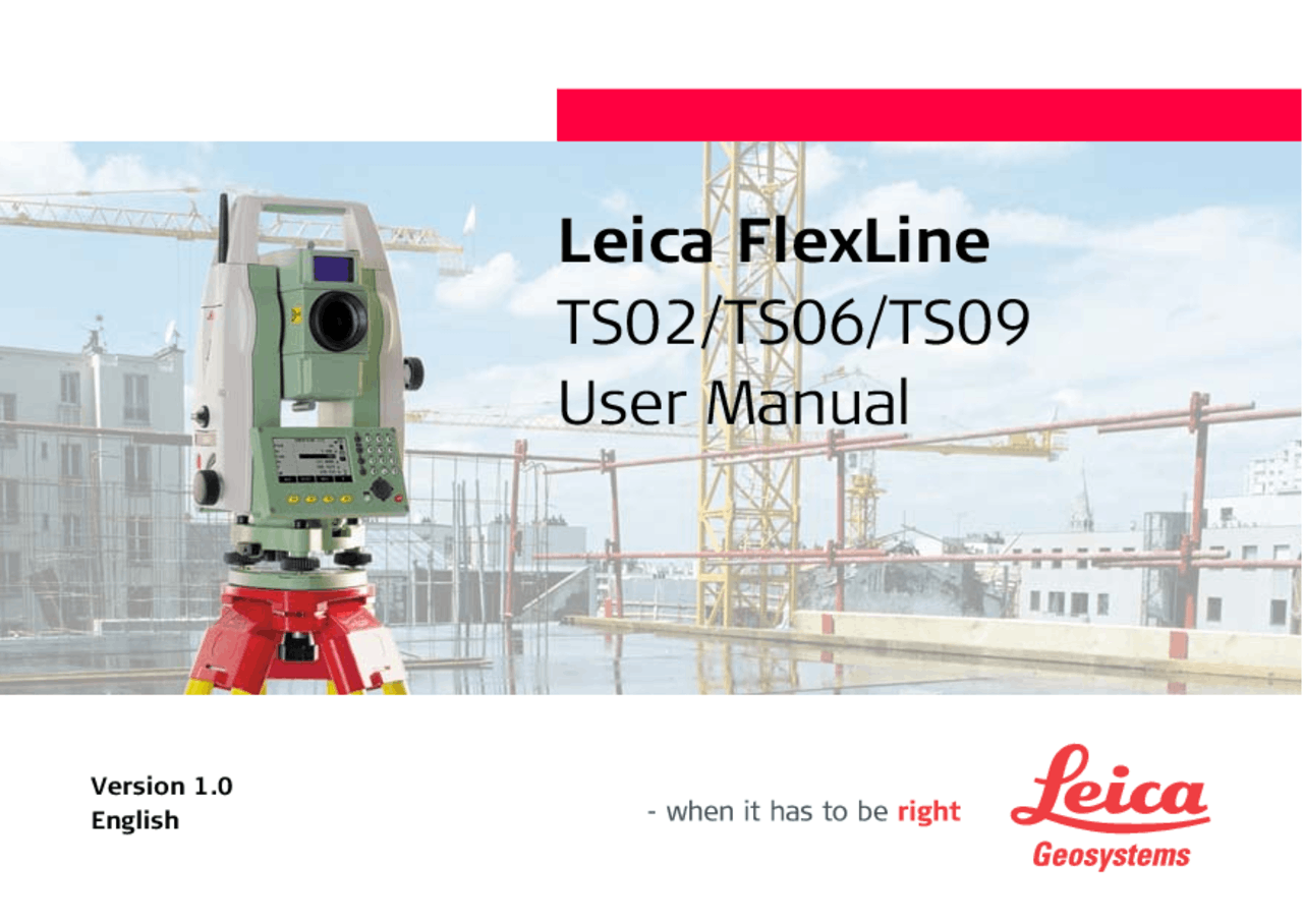 Manual de Usuário Estação Total Leica FlexLine TS02 - Docsity