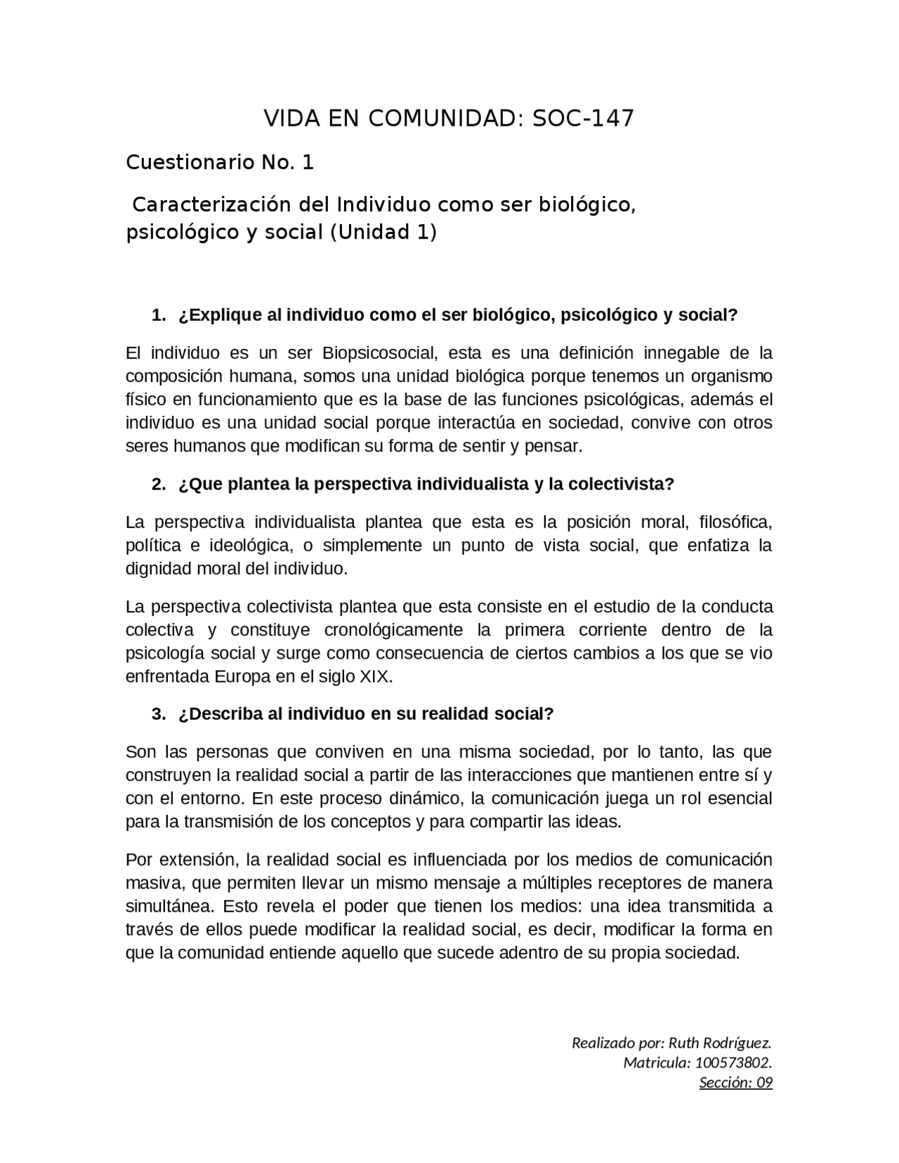 Vida en Comunidad, cuestionario 1 Docsity Vida en Comunidad, cuestionario 1 Docsity