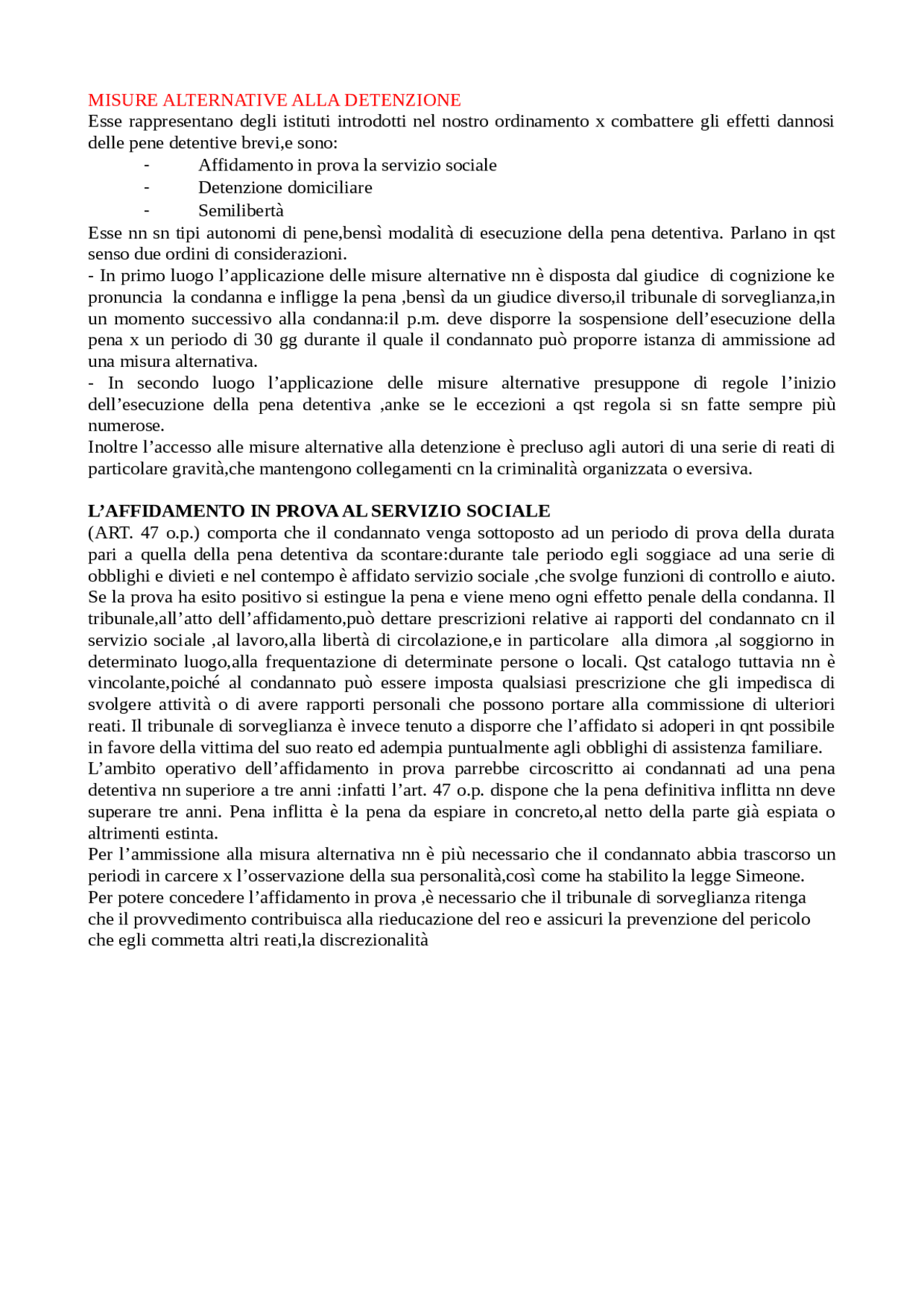 Misure alternative alla detenzione Docsity Misure alternative alla detenzione Docsity