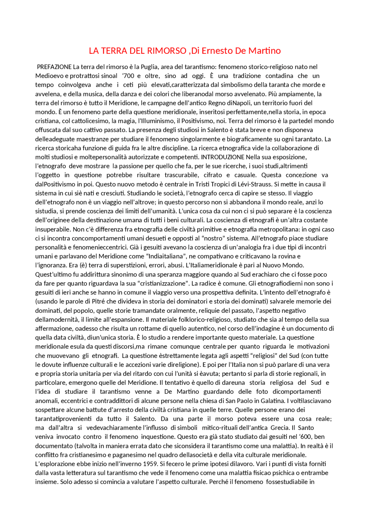 La terra del rimorso - Docsity