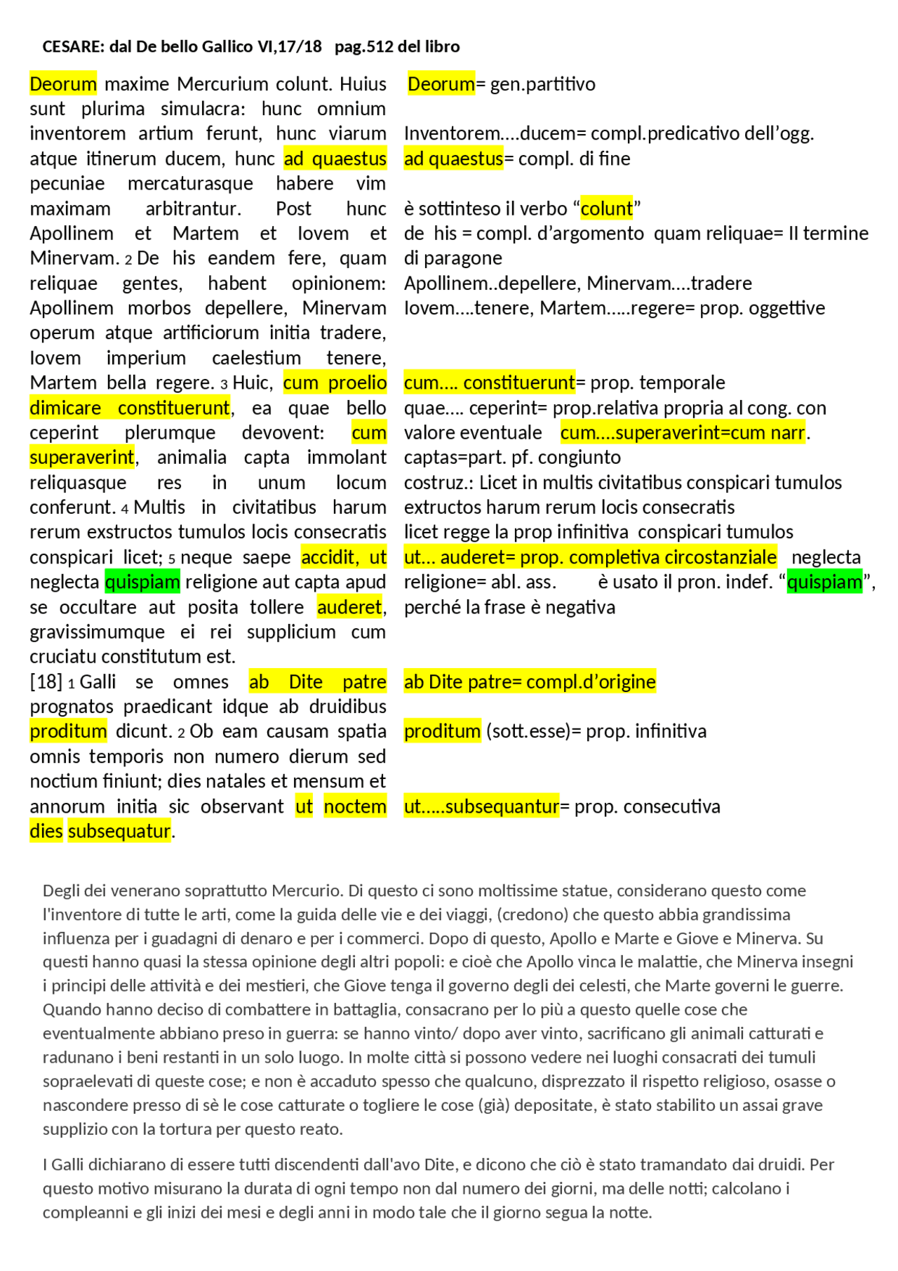 Cesare, De bello gallico, VI, 17/18 traduzione e analisi Docsity Cesare, De bello gallico, VI, 17/18 traduzione e analisi Docsity