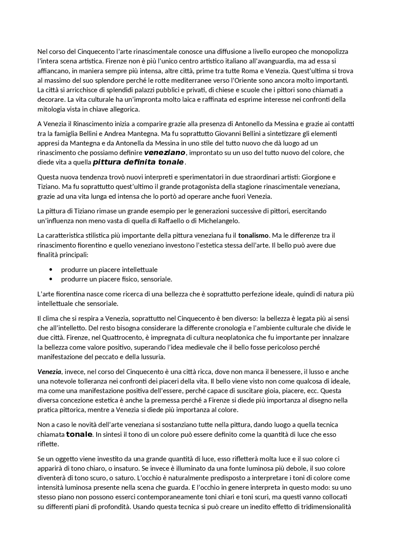 La PITTURA e le sue caratteristiche Docsity